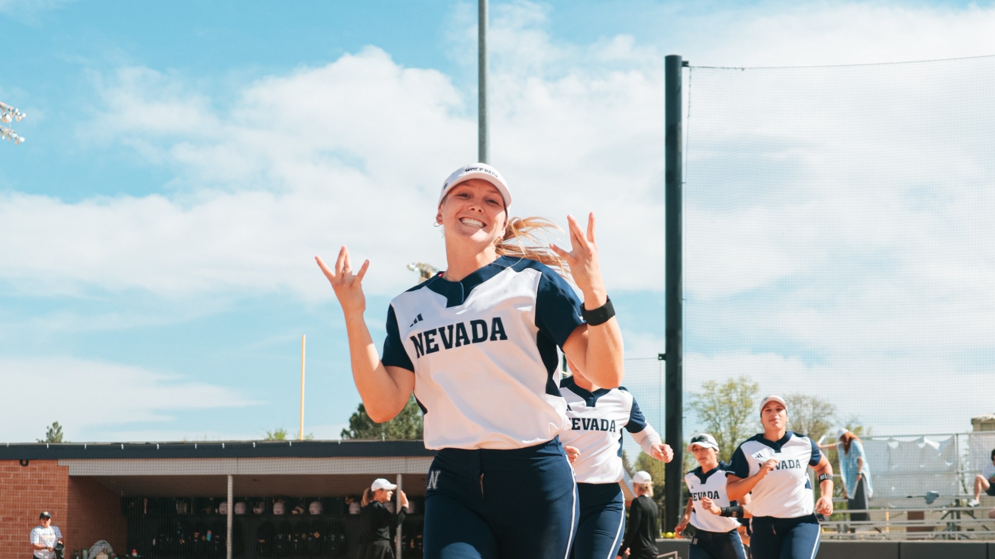 Haylee celebrating win over UNC