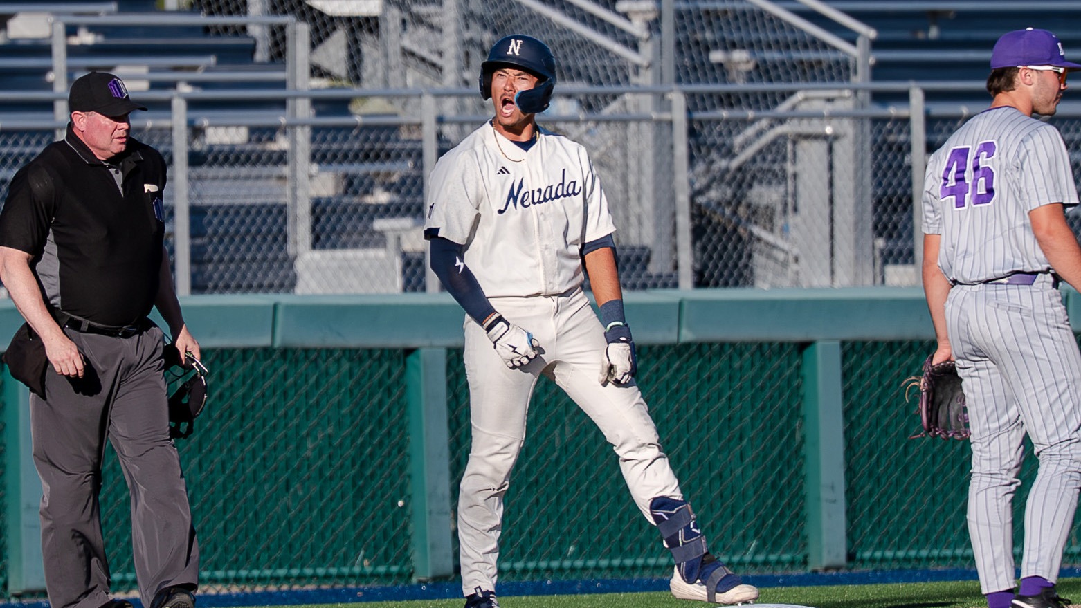 Jayce Dobie stands at third base