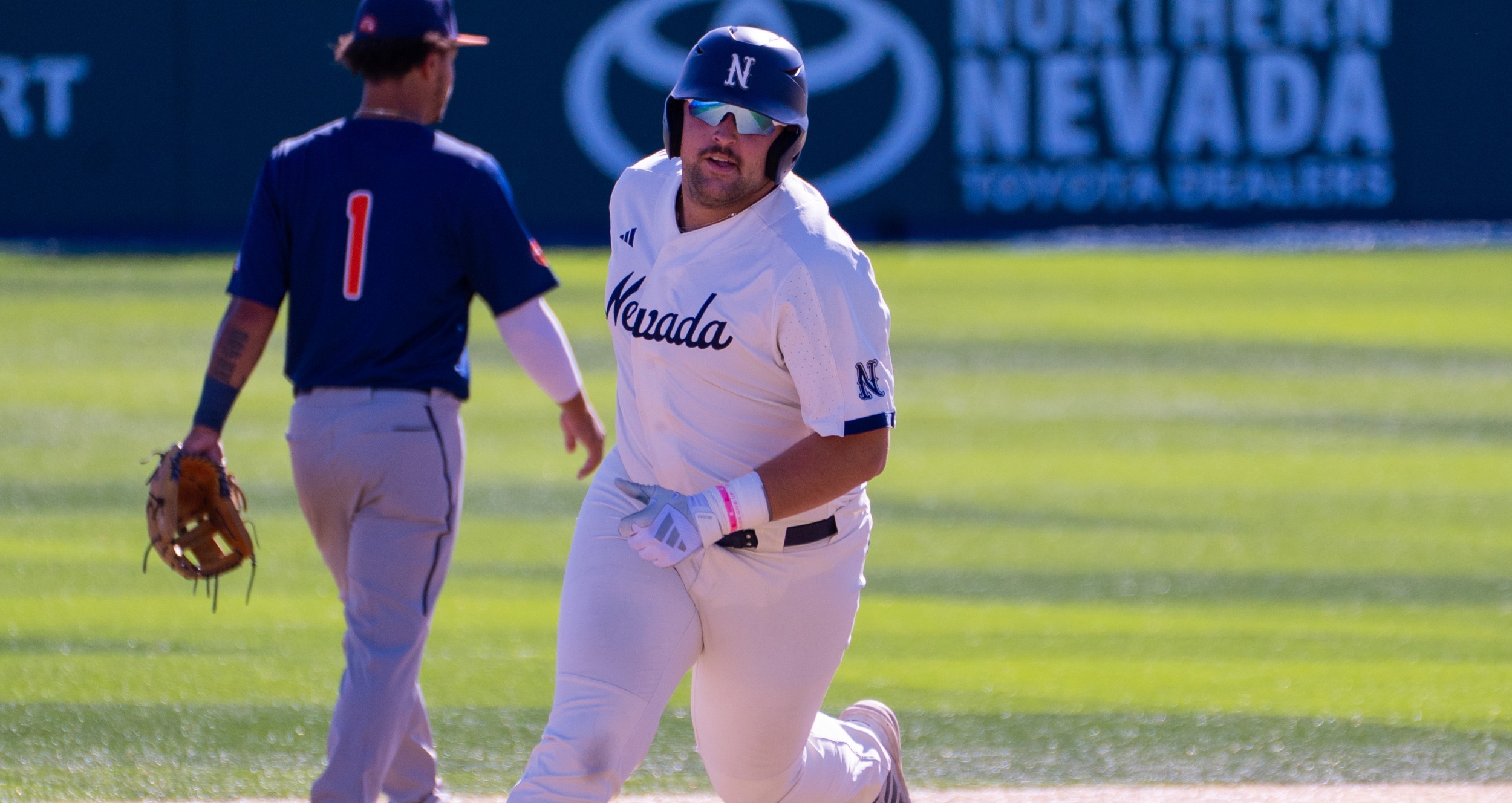 Mikey Cruz Jr. rounds second base on a home run trot