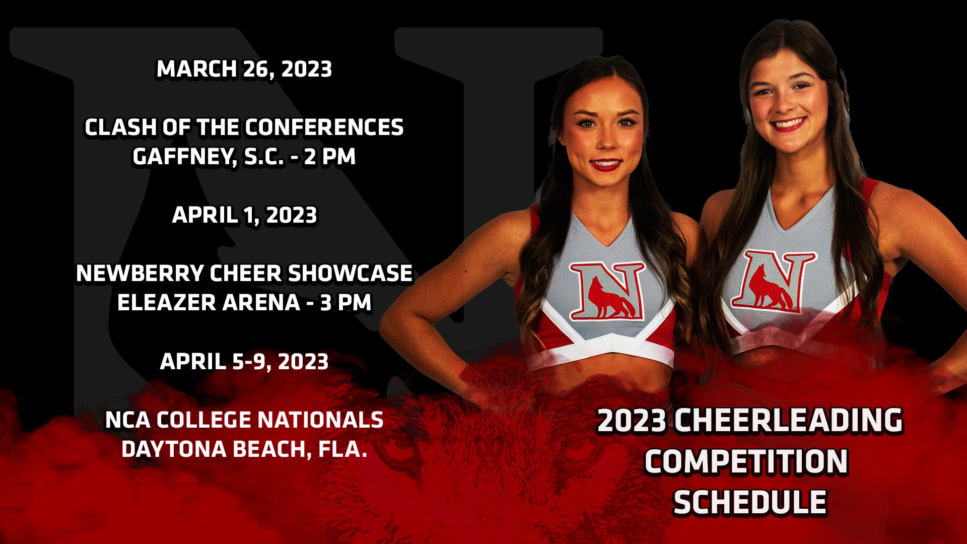 2023 Cheerleading Schedule Graphic