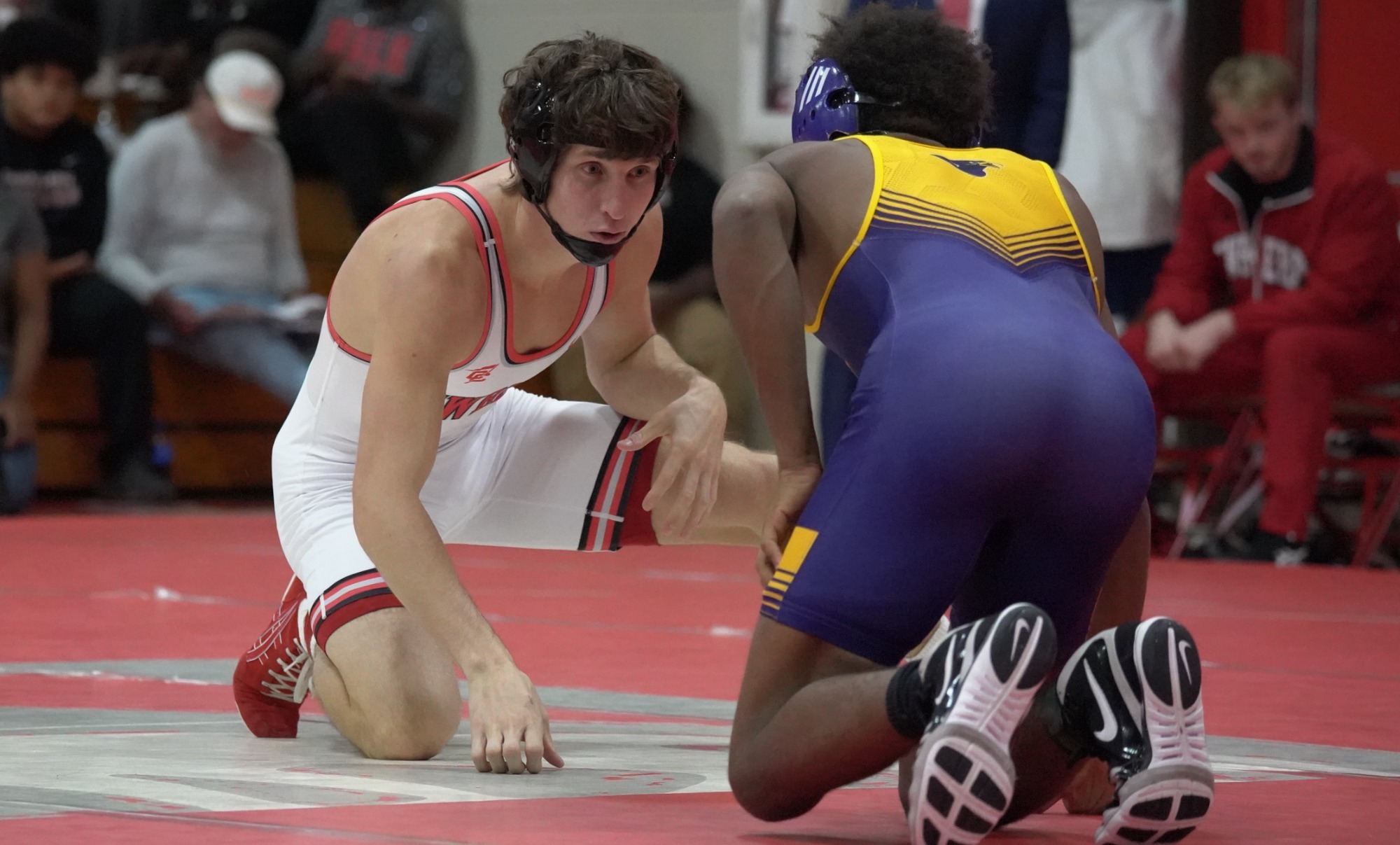 Men's wrestling action vs. Montevallo