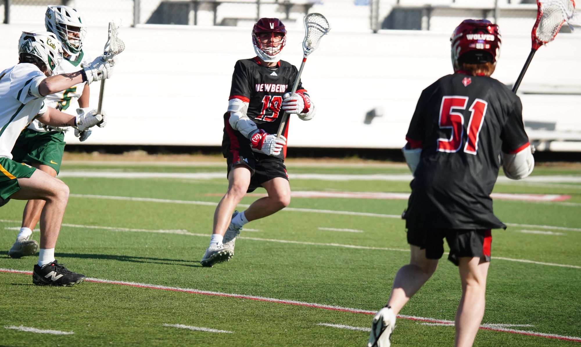 Men's lacrosse action photo vs. Lees-McRae