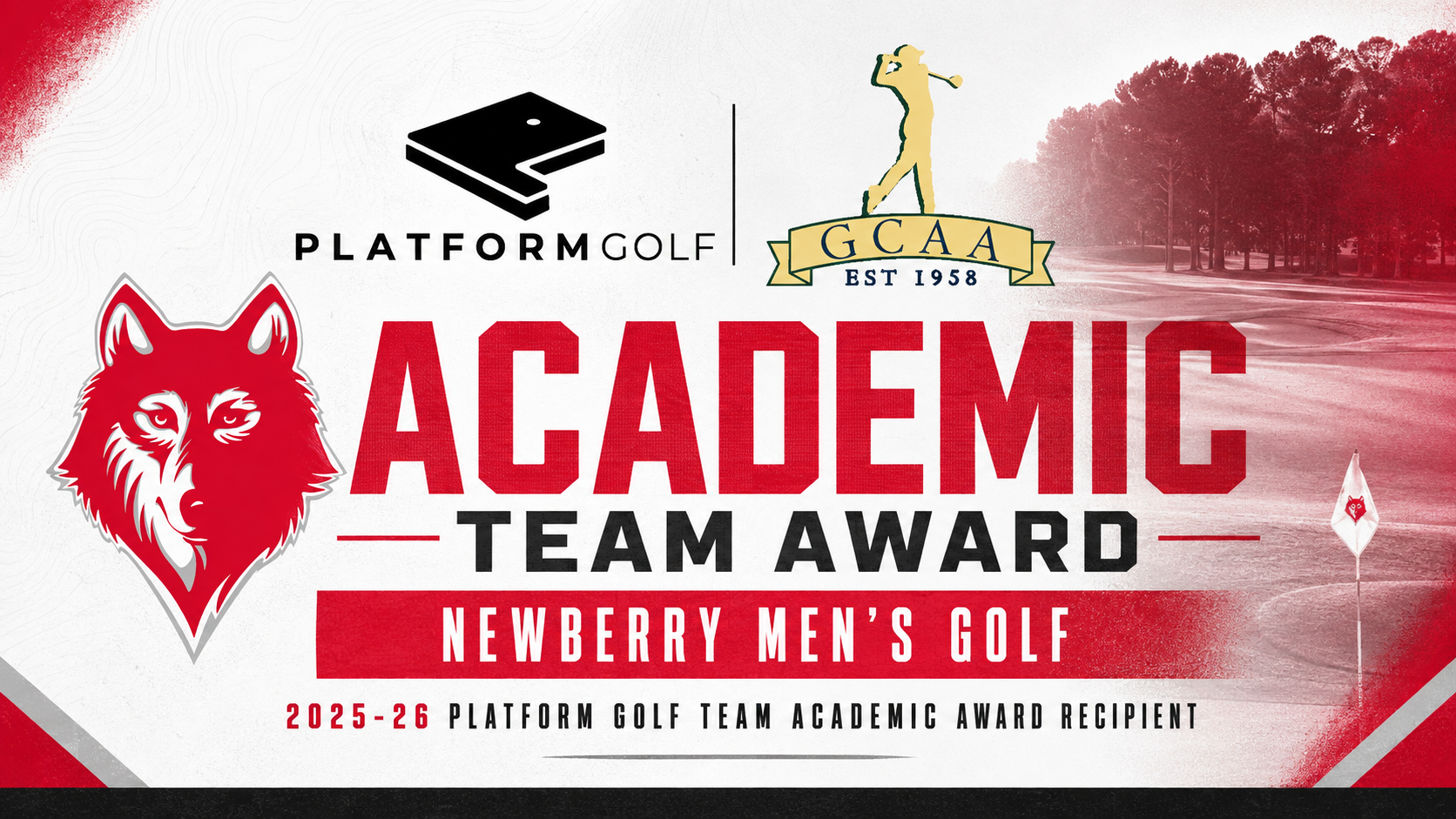  Newberry Men's Golf Earns GCAA PLATFORM Golf Team Academic Award