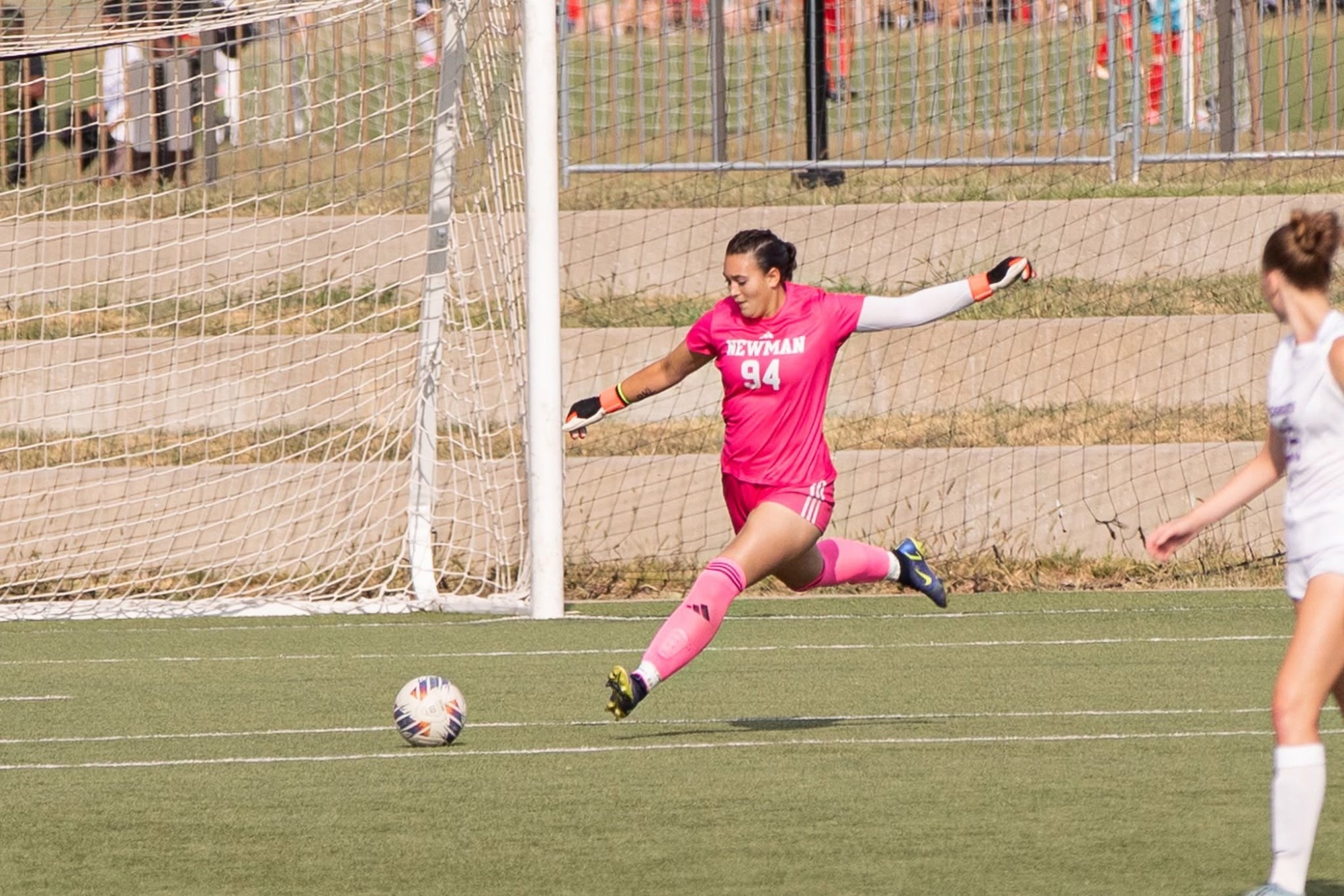 Lintecum sends a goal kick downfield 
