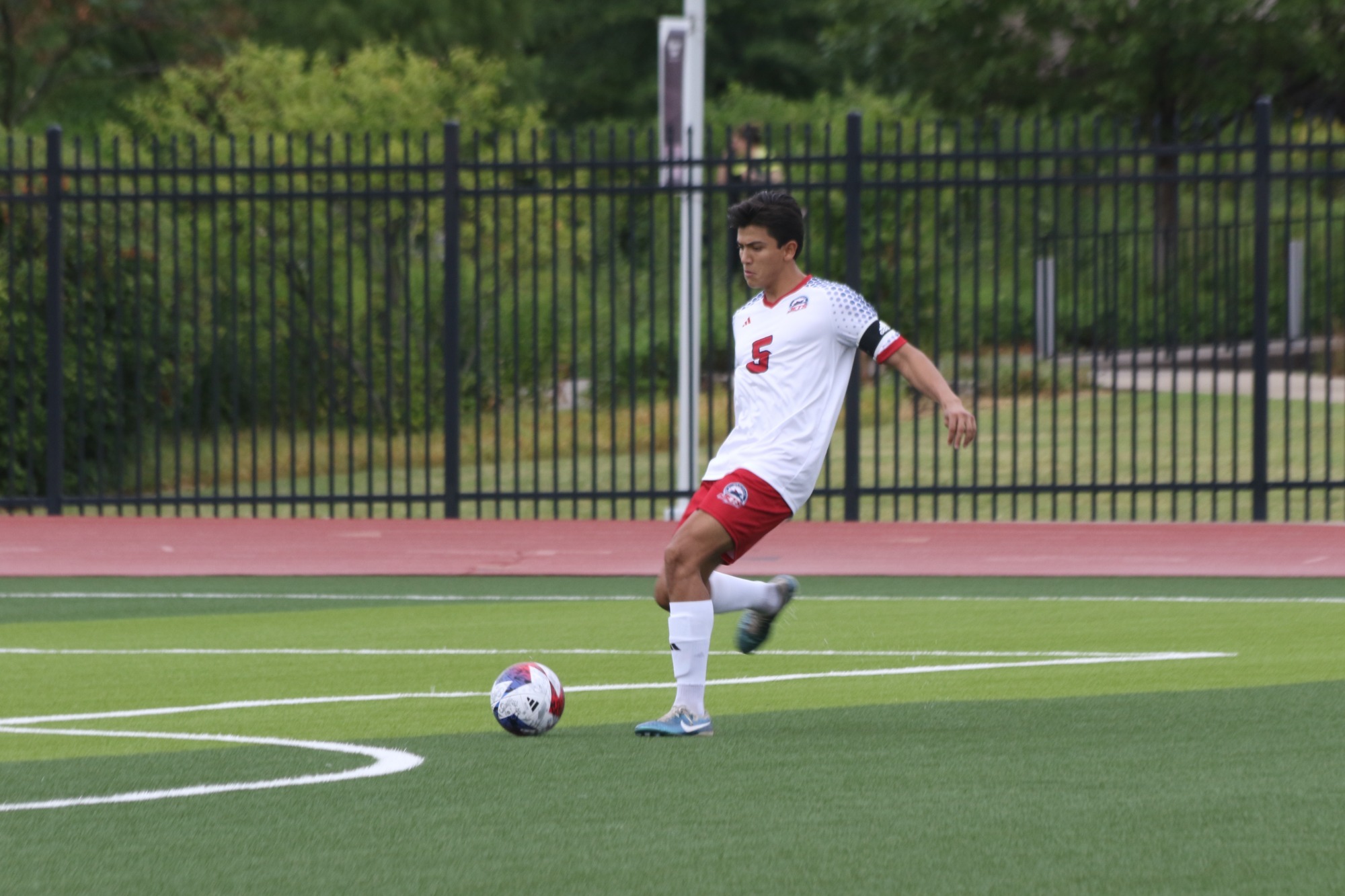 Gonzalez striking the ball