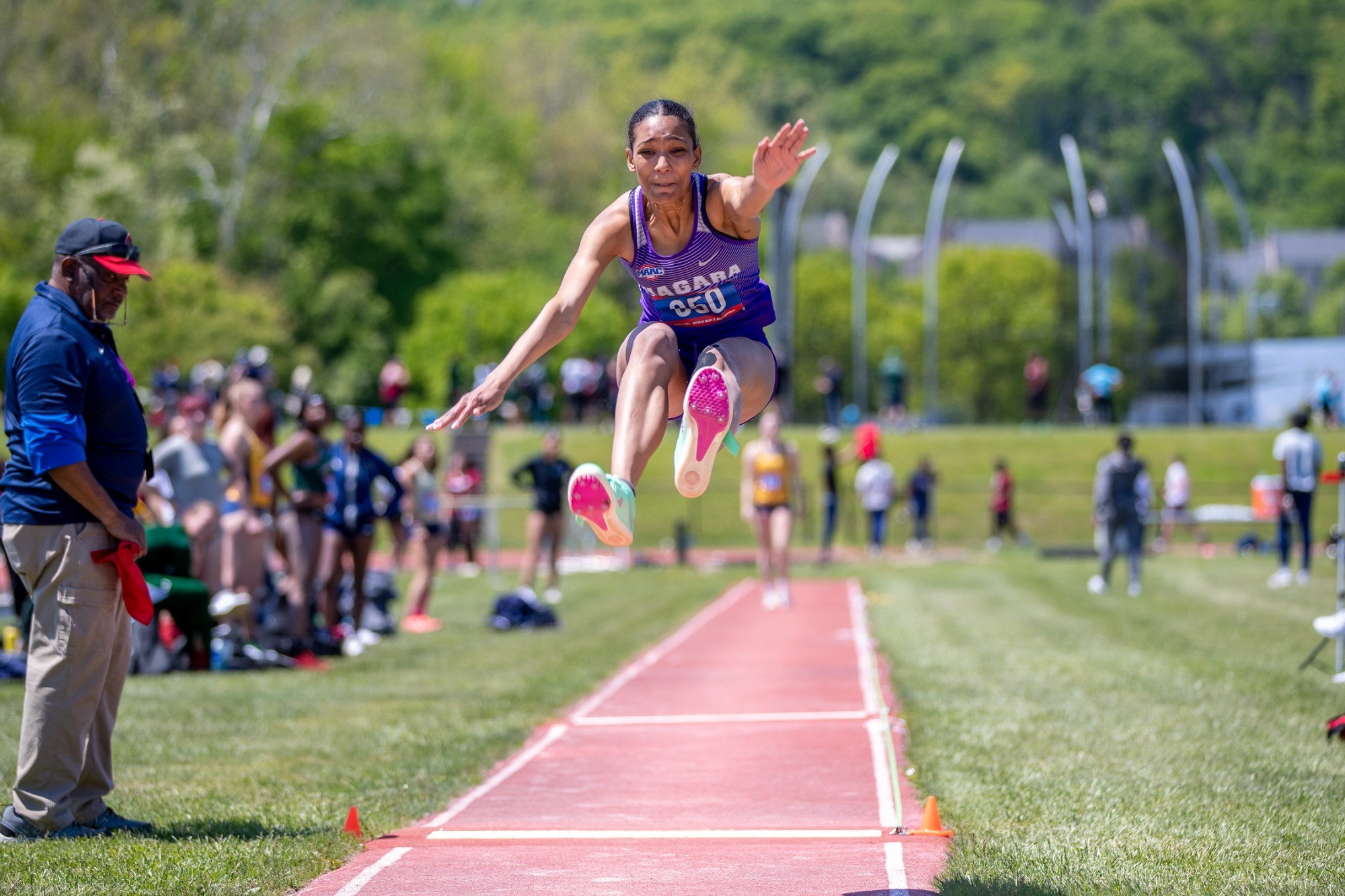 Hannah Adderly-Julien jumps at MAACs
