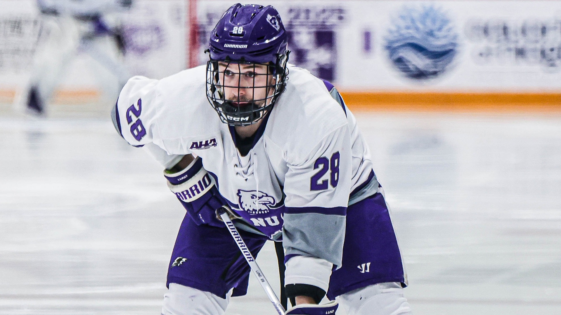 Ethan Lund Lines Up for a Faceoff Against Army 2025