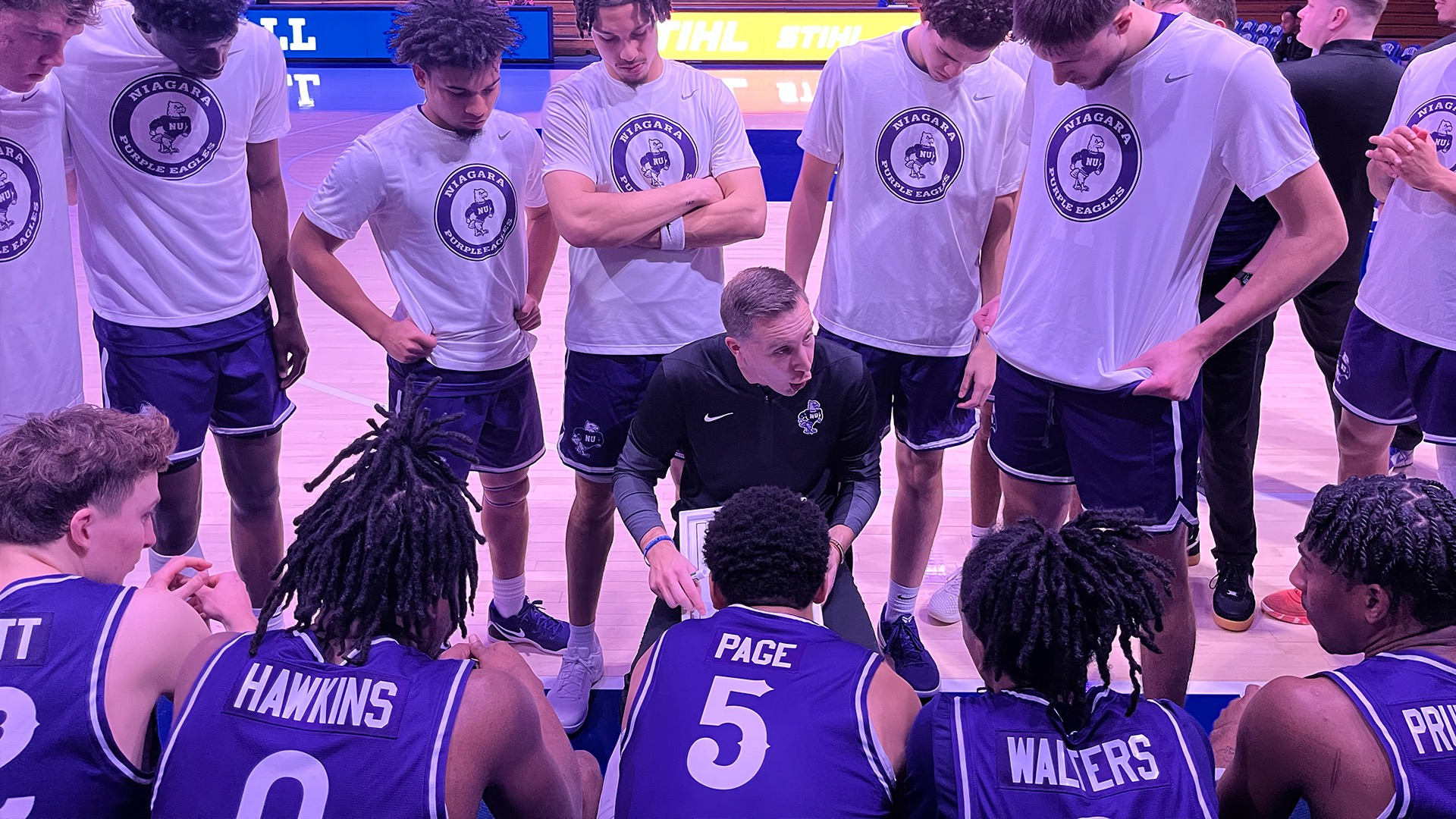 Greg Paulus Talks to Team Before Facing Howard on 11/22/25
