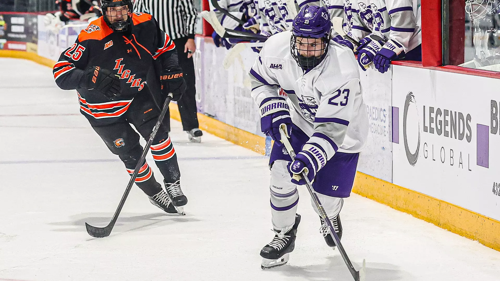 Brayden Boehm On the Ice Against RIT 2026