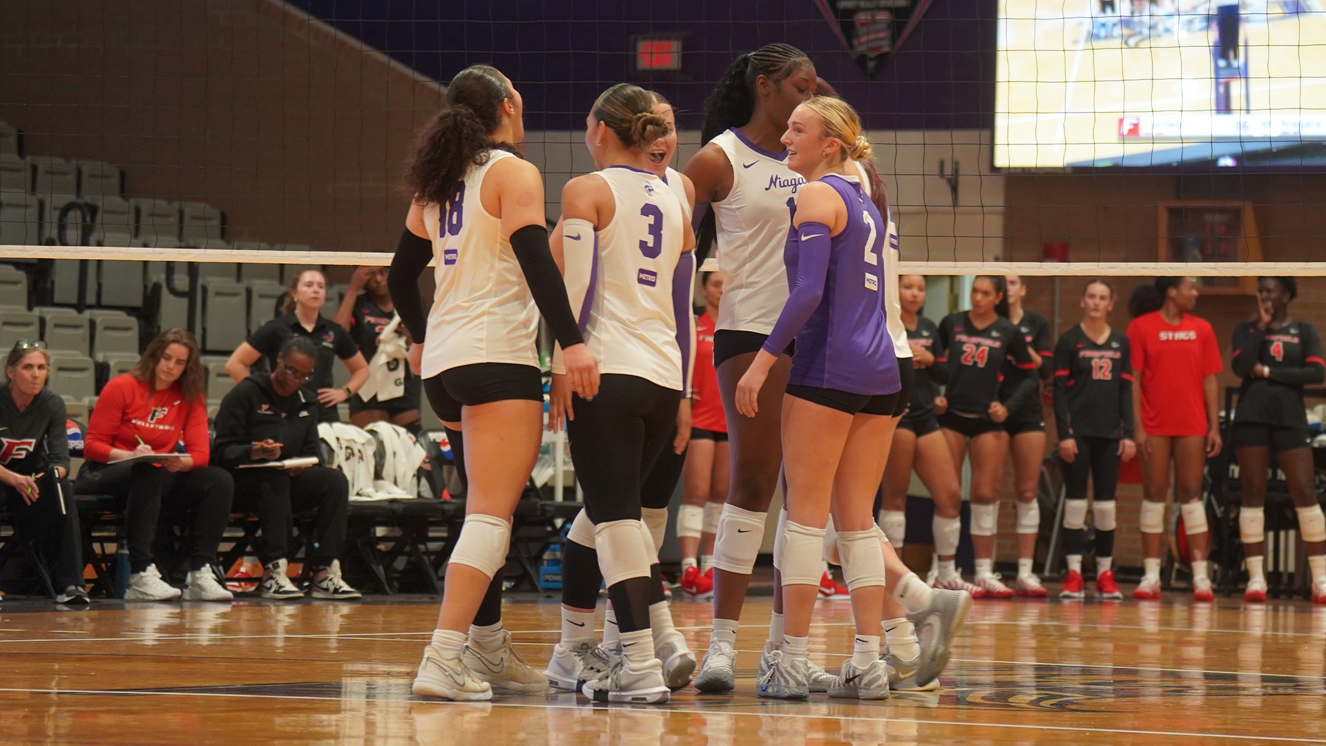 Volleyball Huddles Against Fairfield 9/25/26