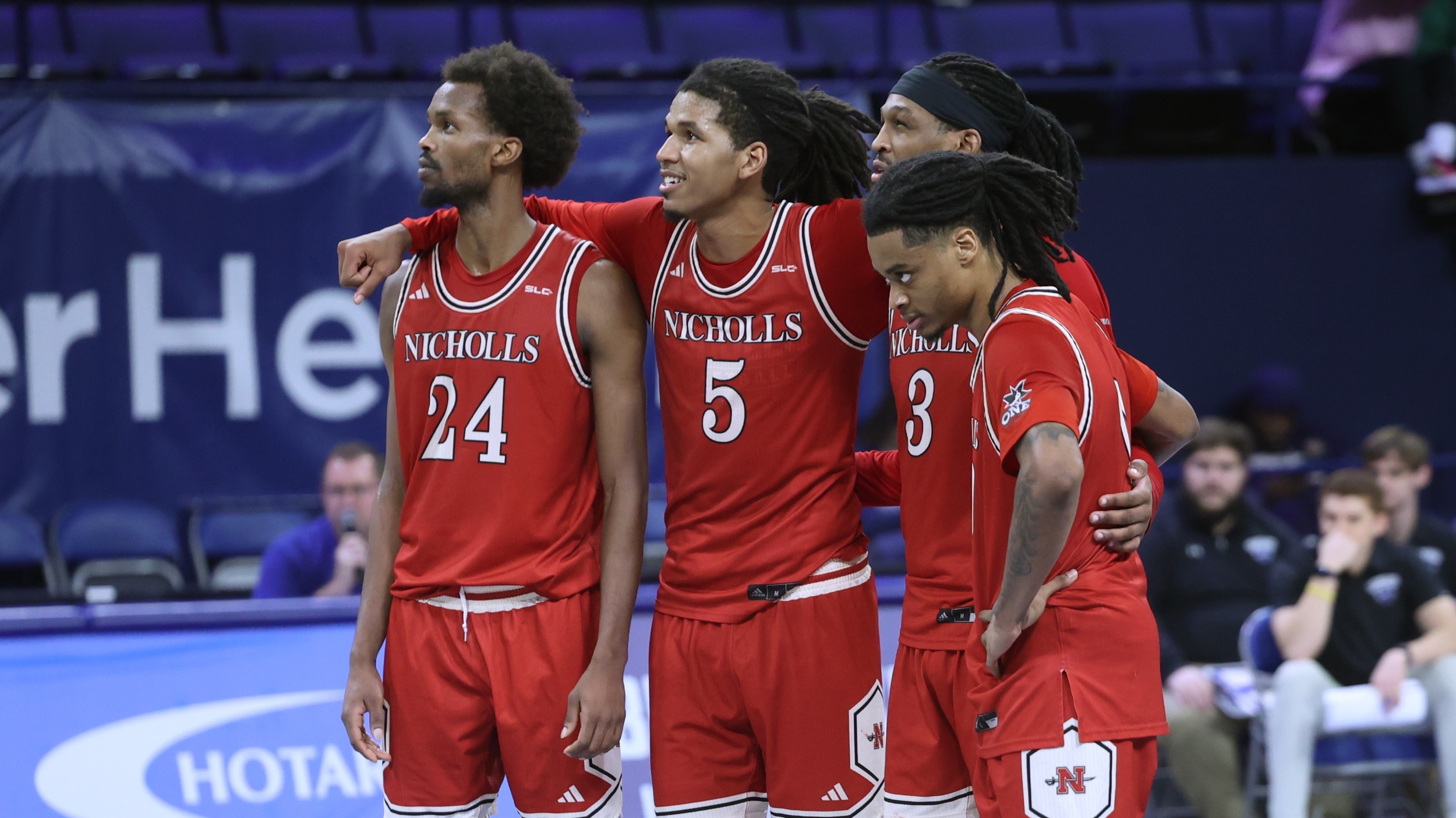 Nicholls On Court Huddle