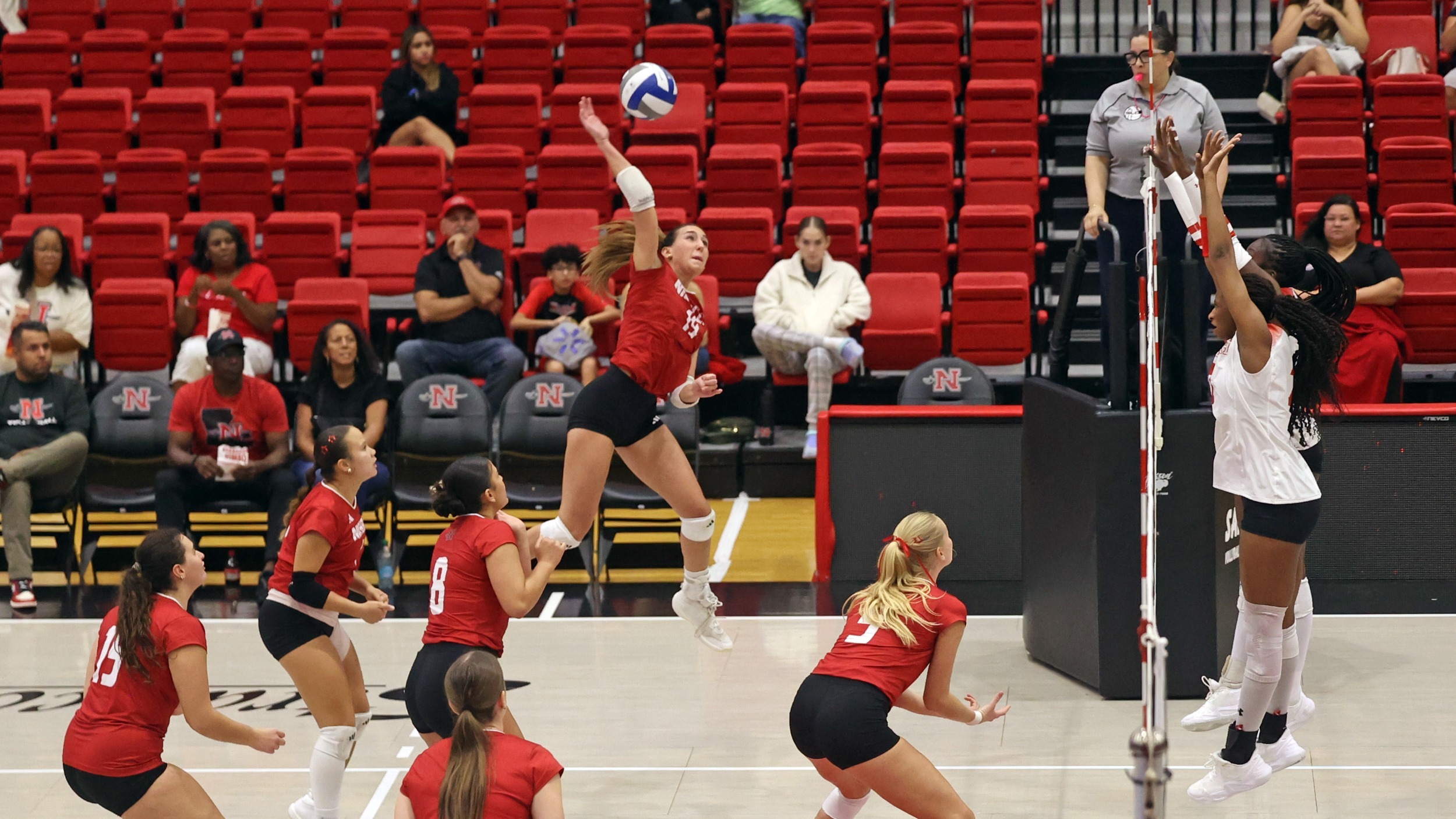 Madison smith swings for a kill against Lamar