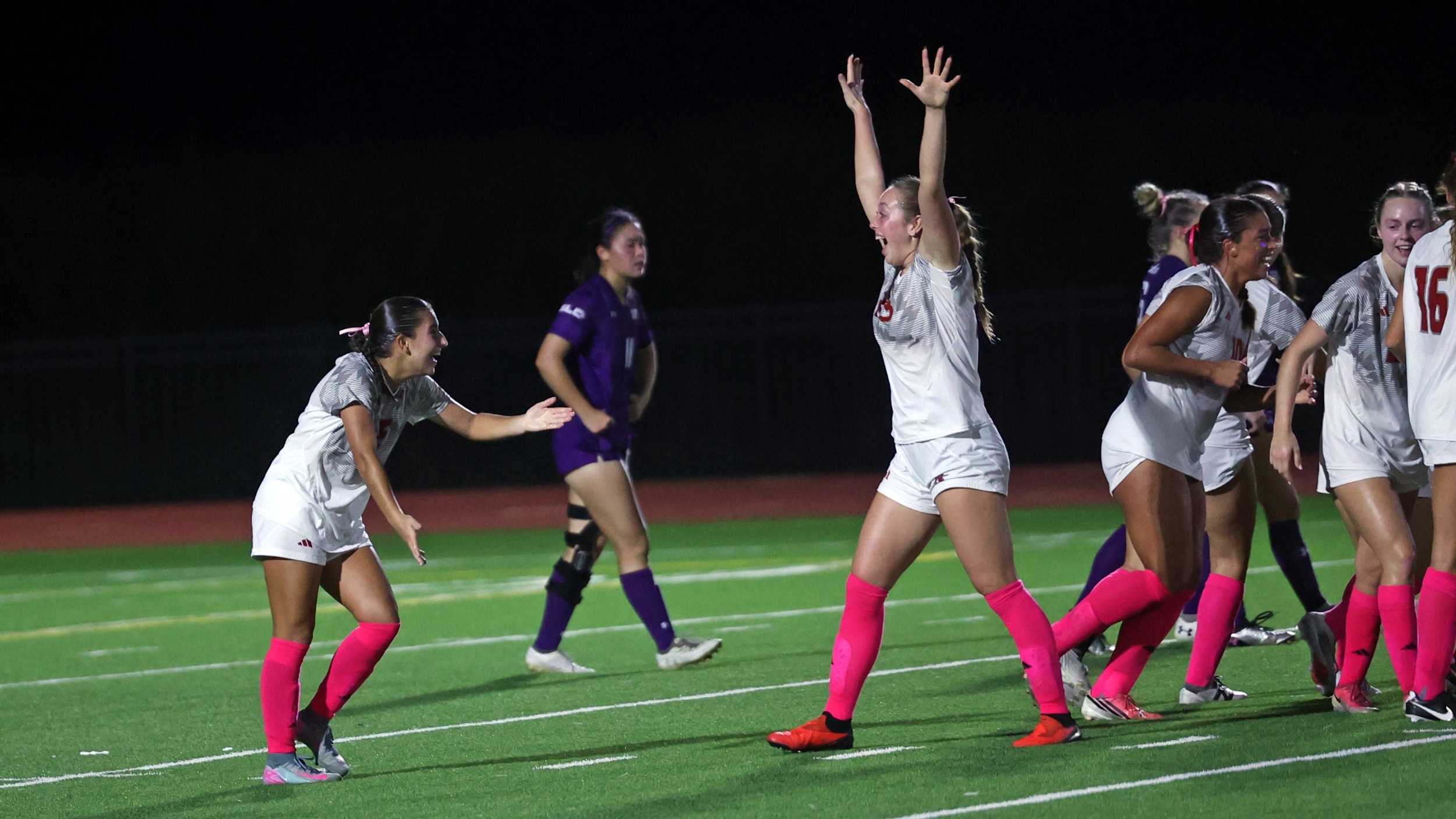 Angelina Rispone and Bryton Brown Celebrate goal