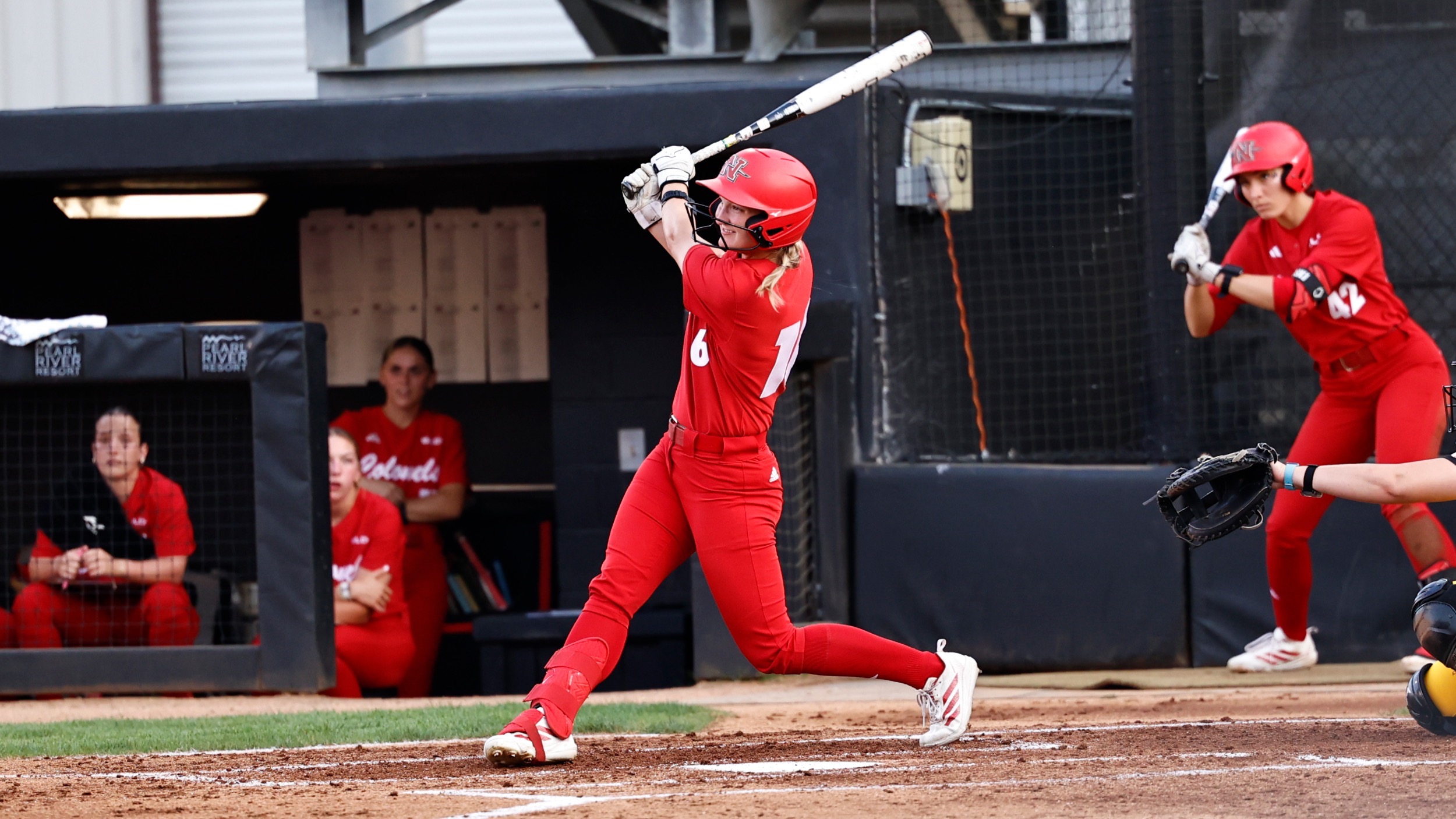 Reagan Heflin swings a bat in Nicholls vs Southern Miss