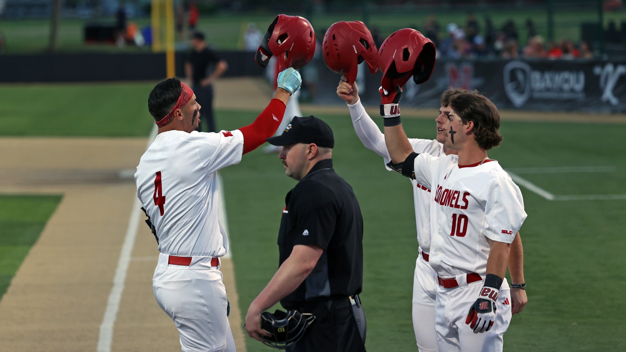 Greyson Shafer and Jaxon Milam Embrace after a HR against Lamar