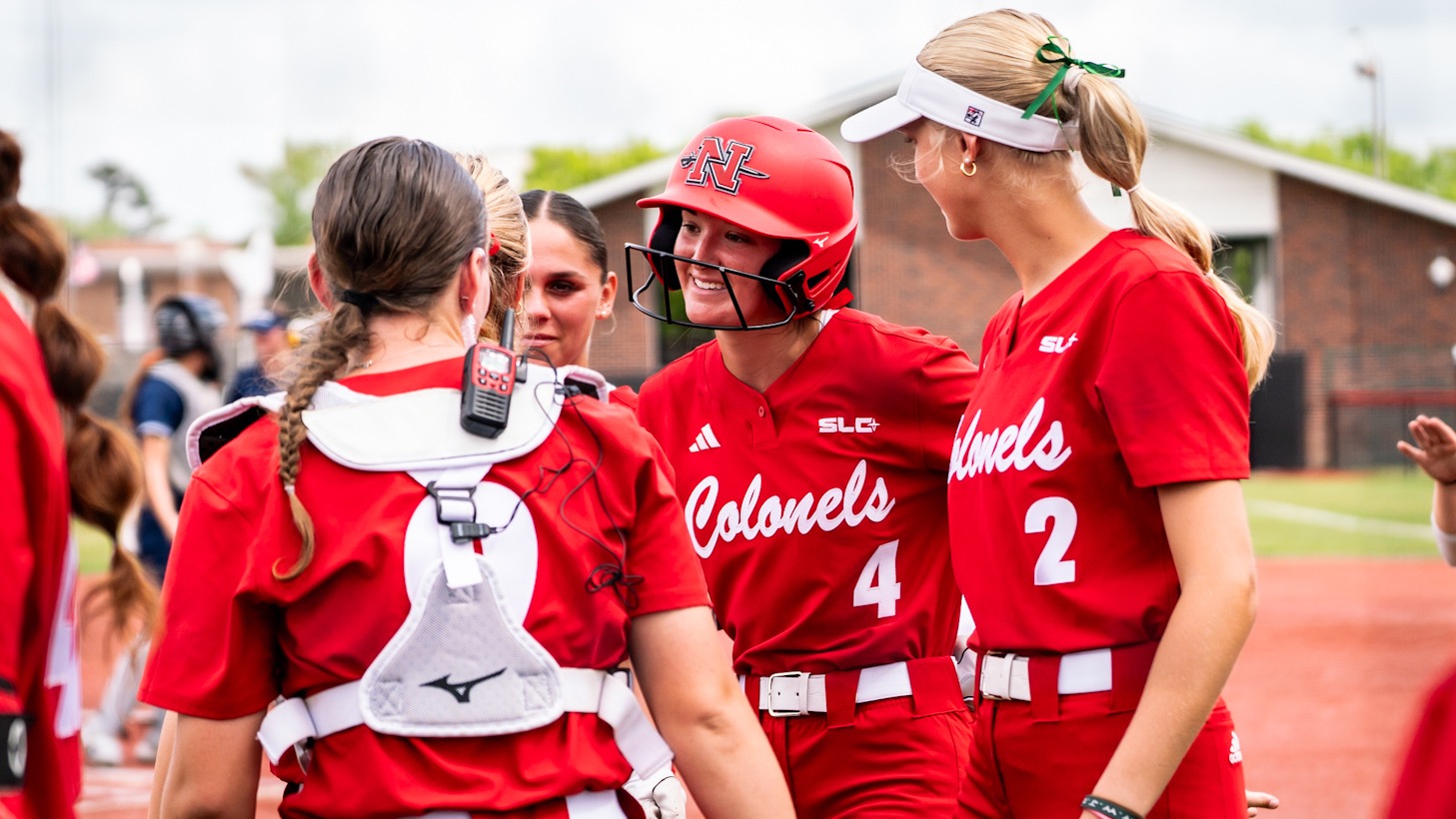 Madison Moak celebrates after hitting a home run in win over East Texas A&M