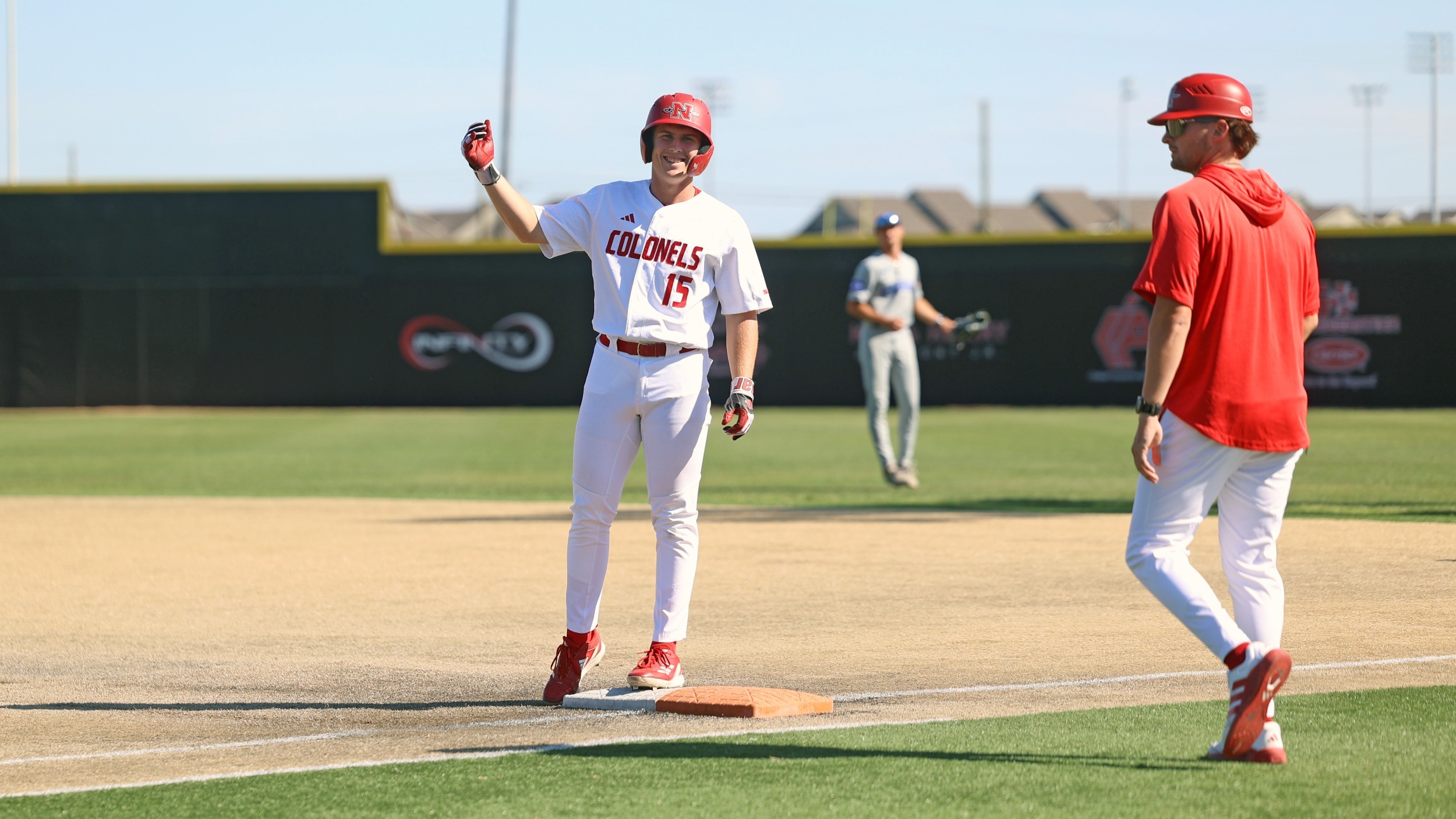 Carter Jenkins Celebrates hit in home game