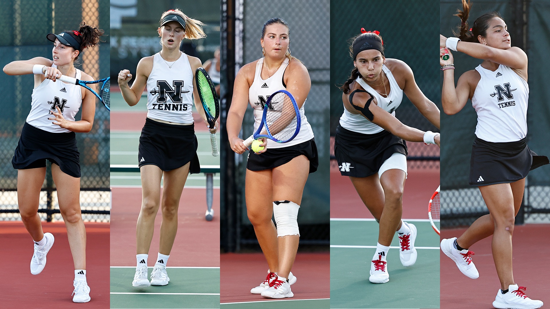Tennis Action shots of Julia Bordignon, Aada Inna, Blanca Losada, Noemie Piquet and Paulina Villegas