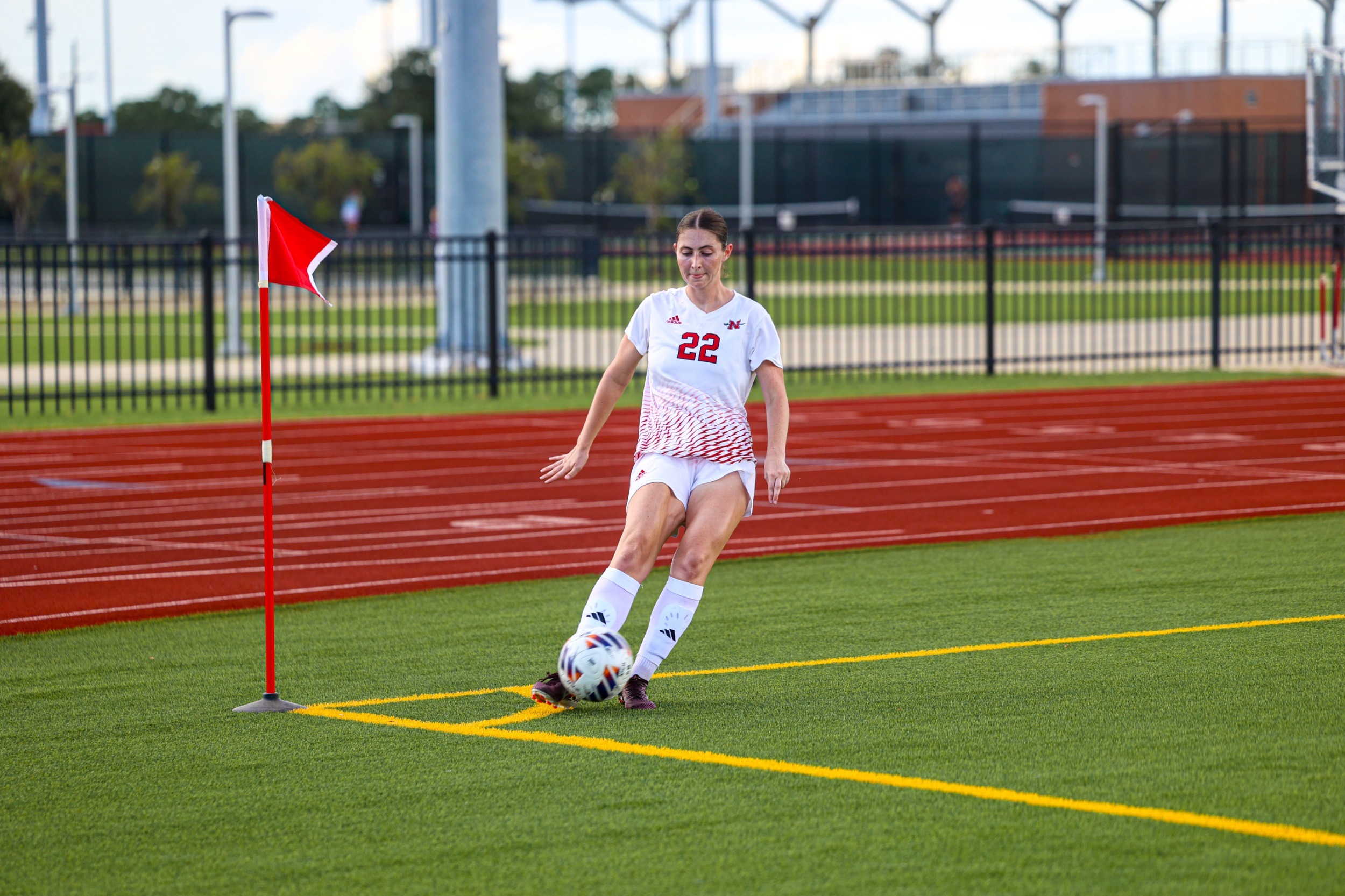 Alyssa Wheeler Corner Kick in Match against Holmes CC