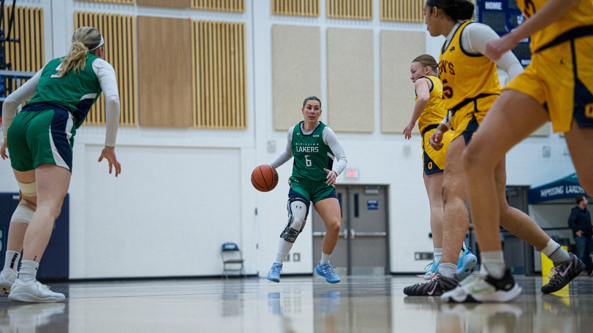 Nicole Budd moves the ball upcourt