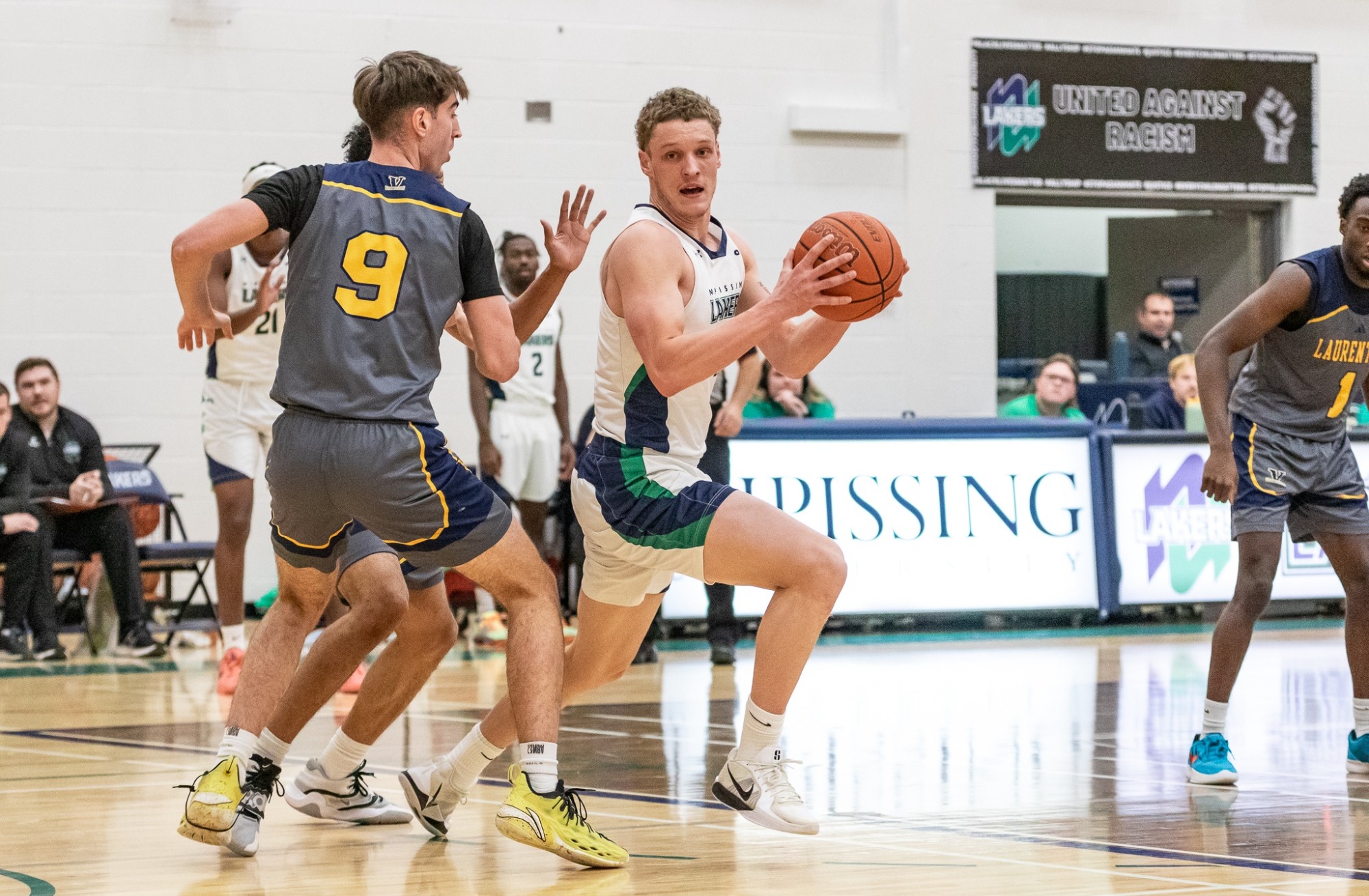 Alex Blackmore controls the ball