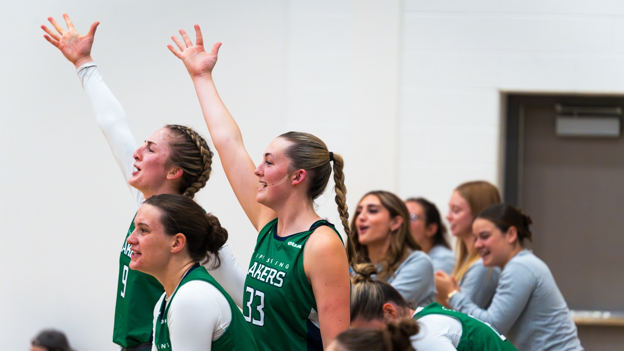WBB: Women's Basketball celebrates a bucket scored