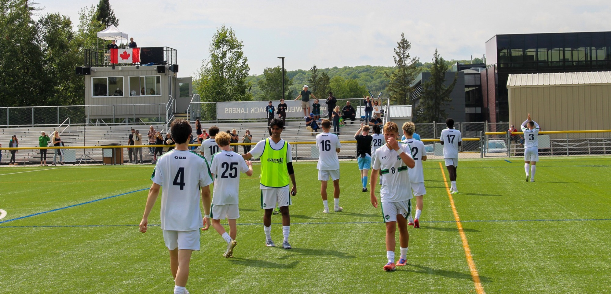 Men's Soccer celebrates a win