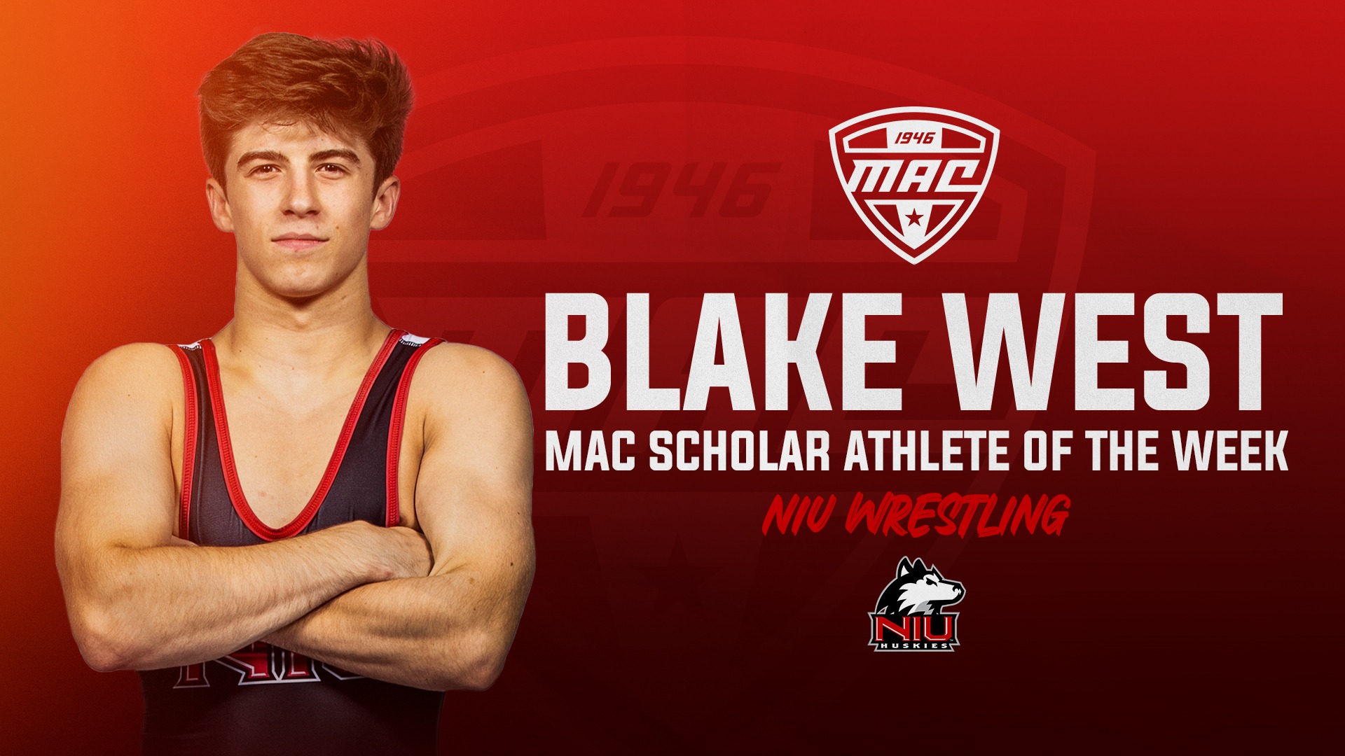 West Tabbed MAC ScholarAthlete of the Week NIU Athletics