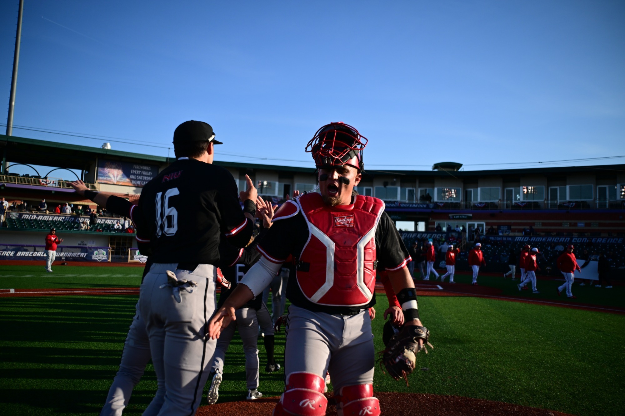 BASE - Ivan Dahlberg after win over Miami at MAC Tournament