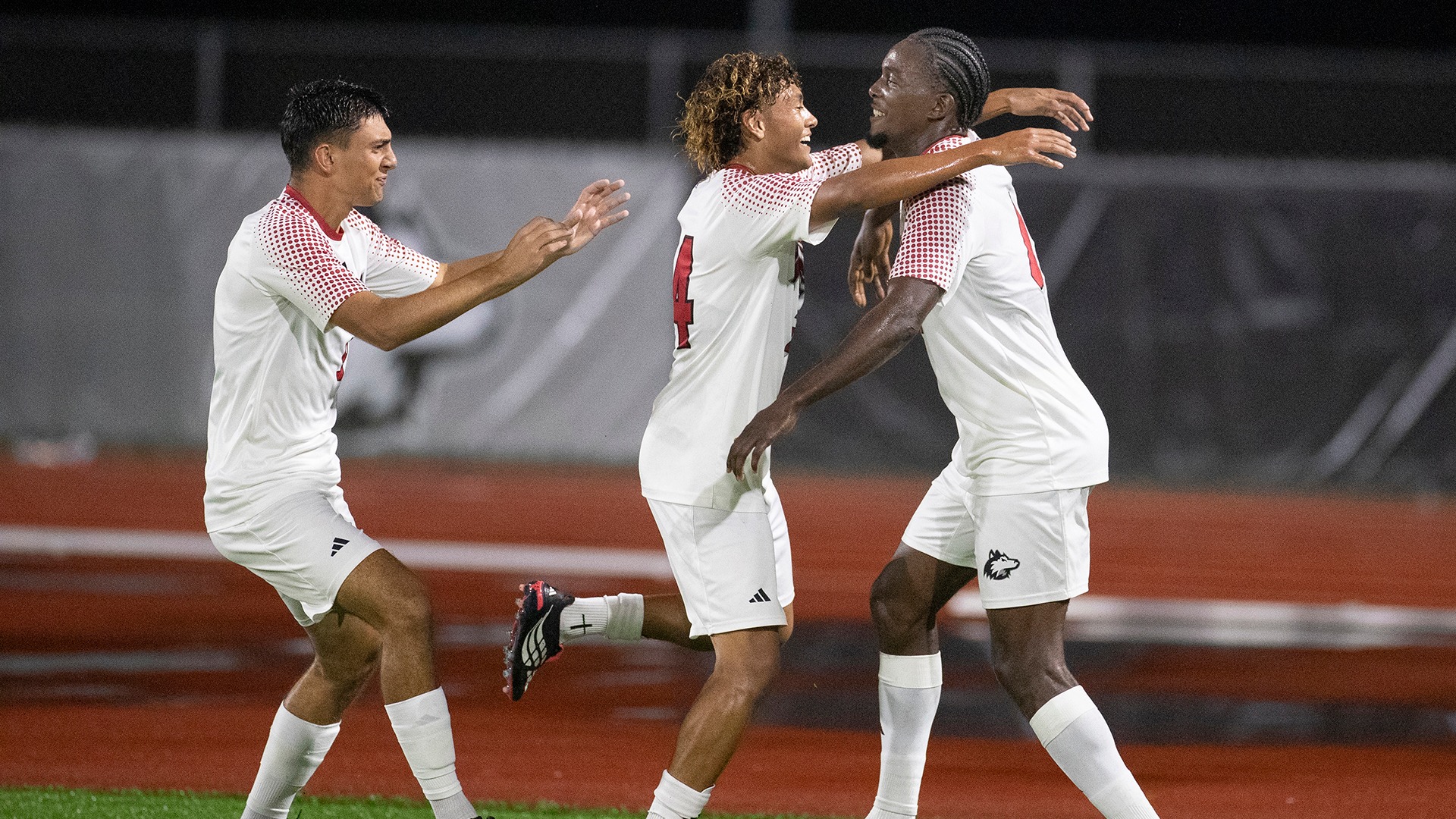 celebration 	Stevan Ljubicic (left), Jaziel Alonso (center), Katai Mukuka (right)