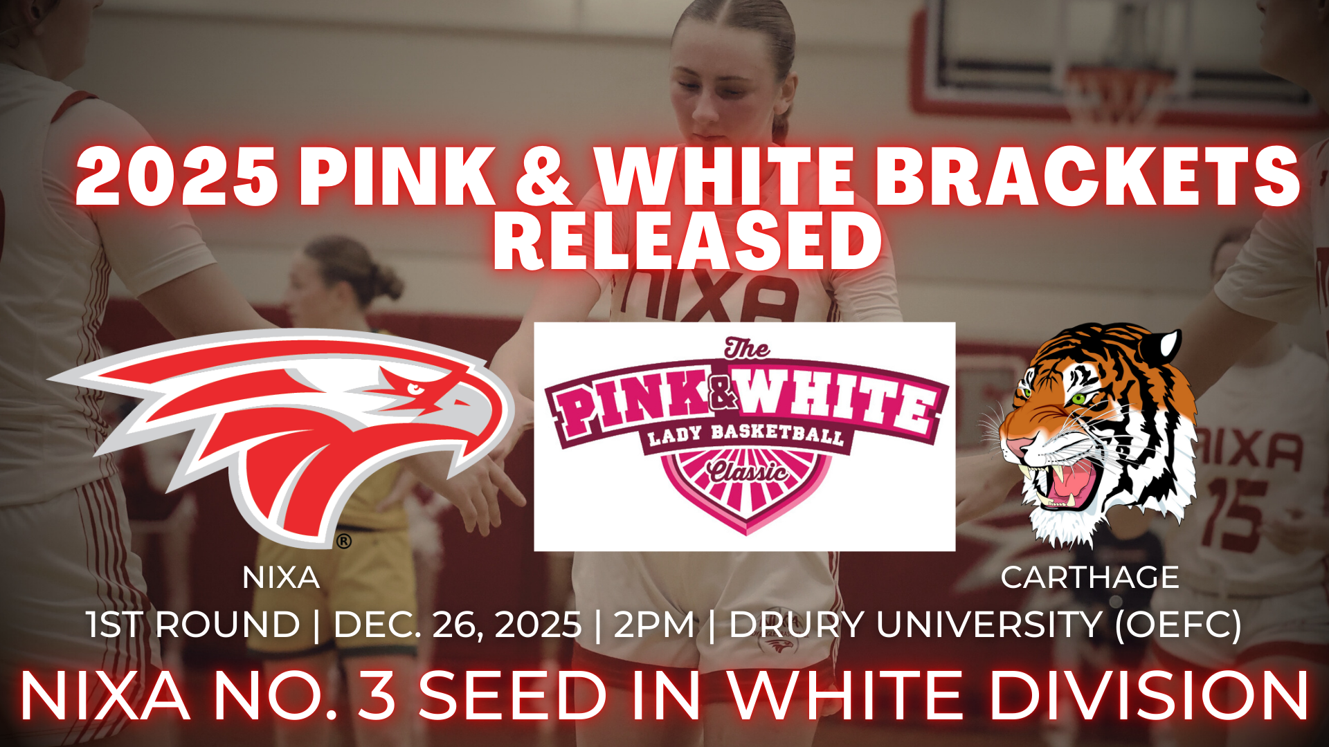 2025 pink and white bracket and information