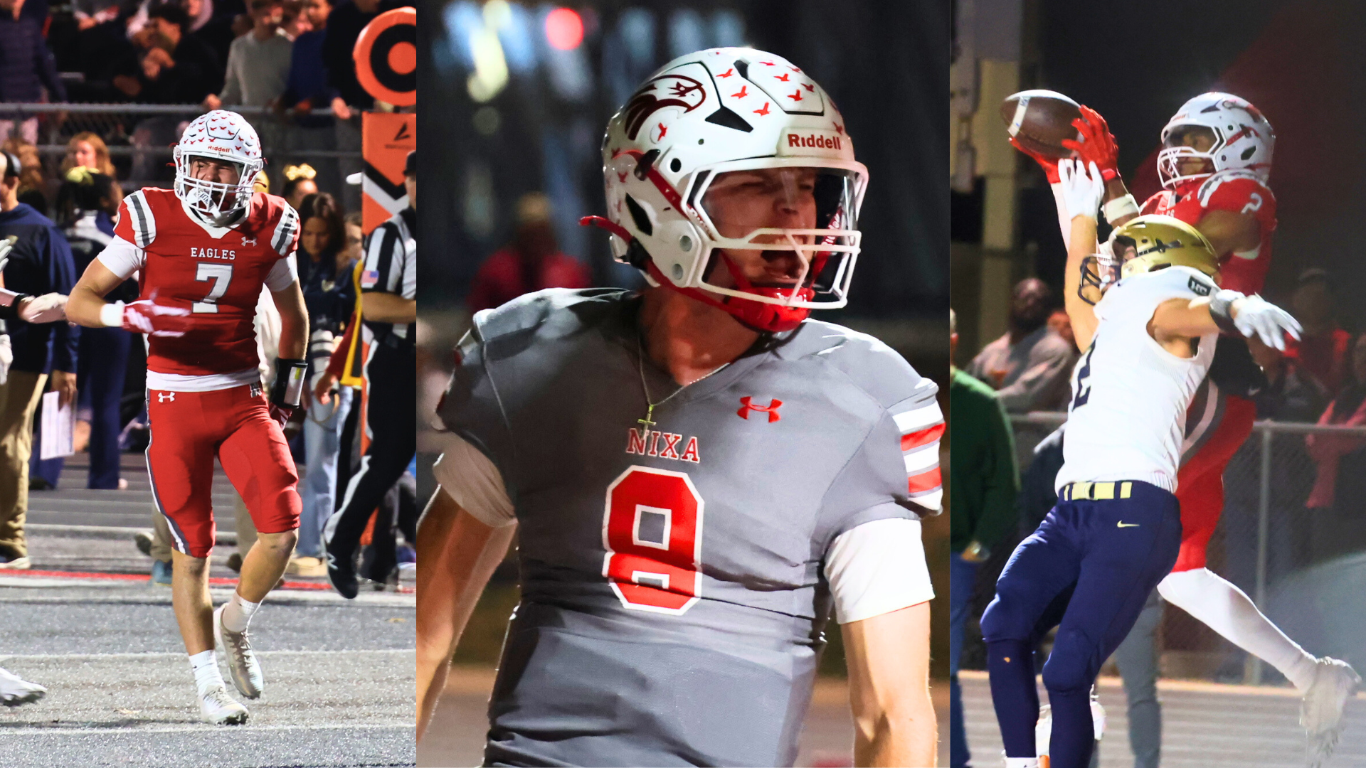 Football final roundup. Pictured (l-r) Reed Wilson, Adam McKnight, Randy Flint