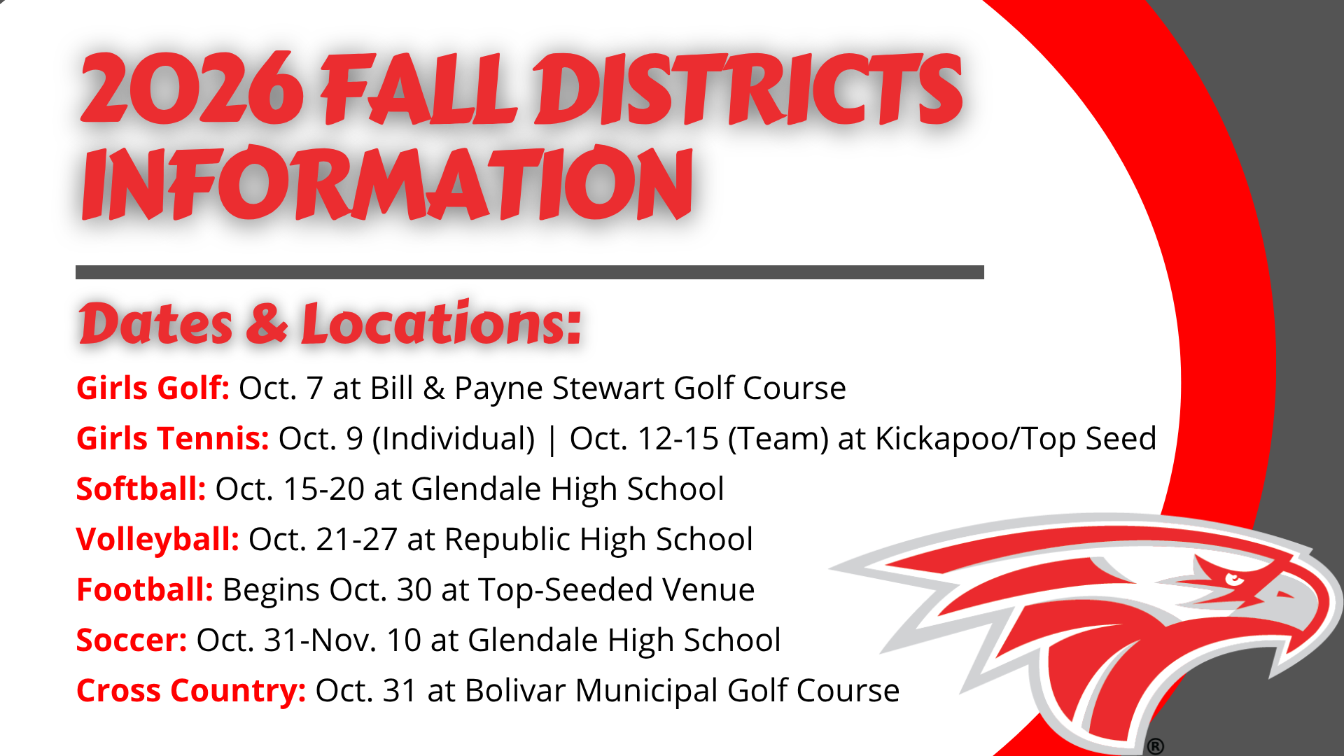 2026 fall sports postseason information