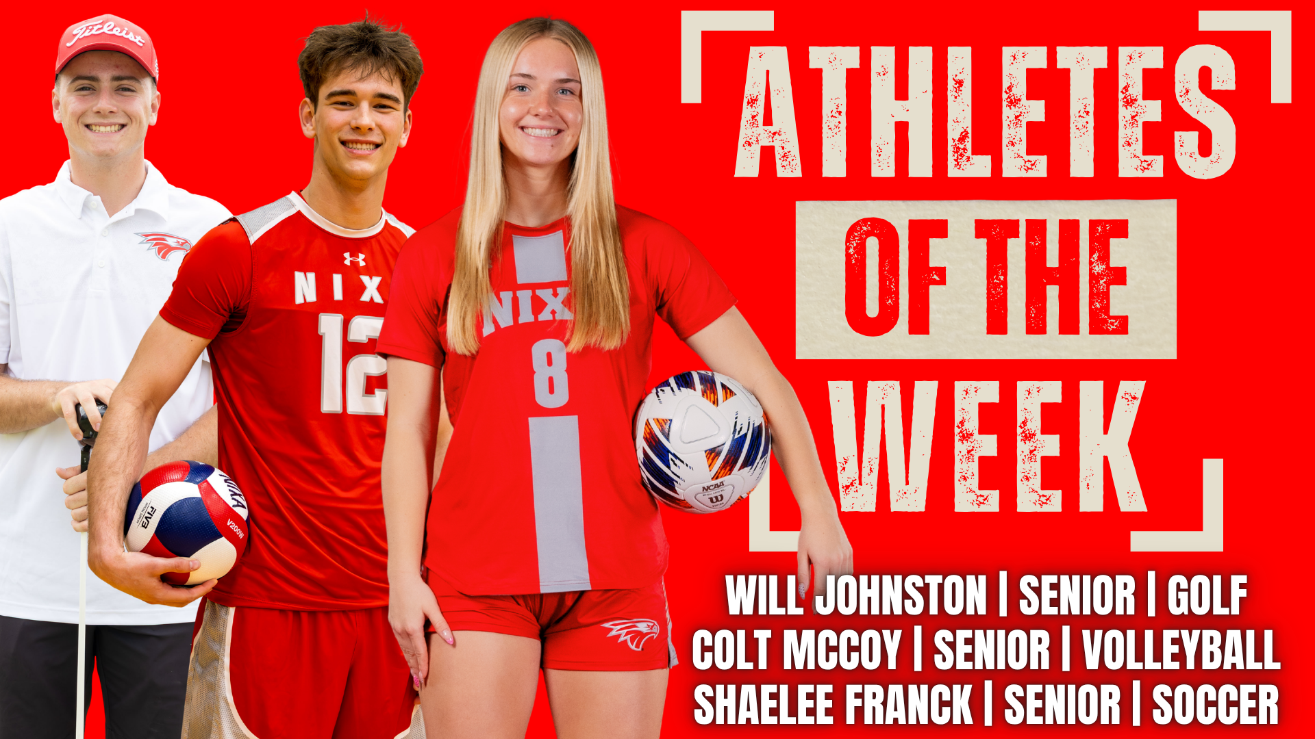 Athletes of the Week: Will Johnston, Colt McCoy, Shaelee Franck