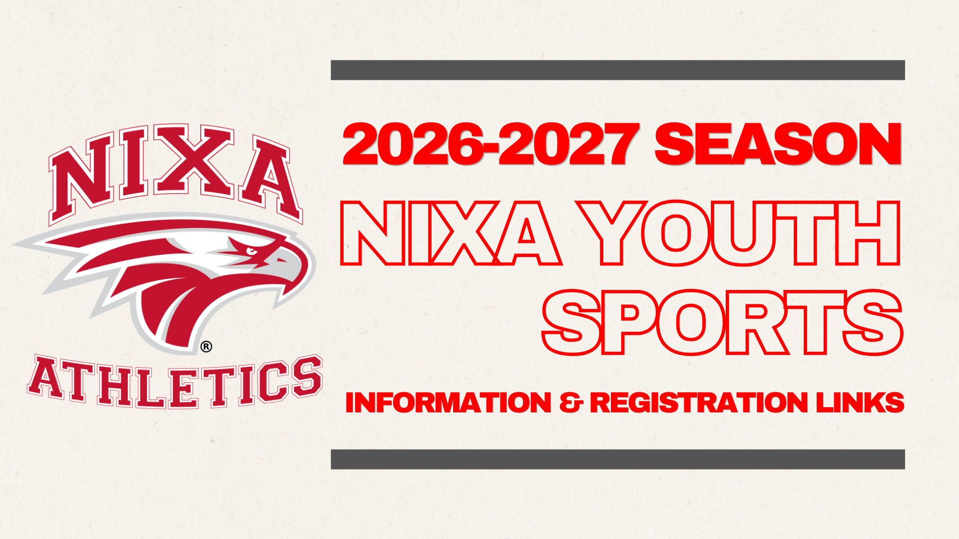 Youth sports information landing page