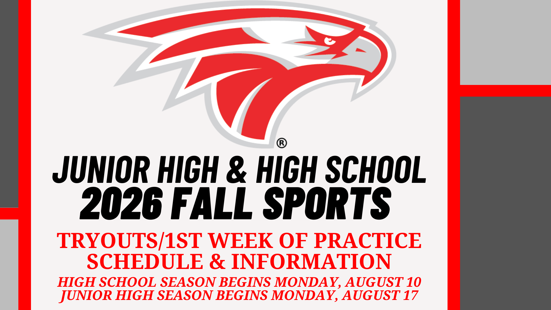 2026 fall sports information