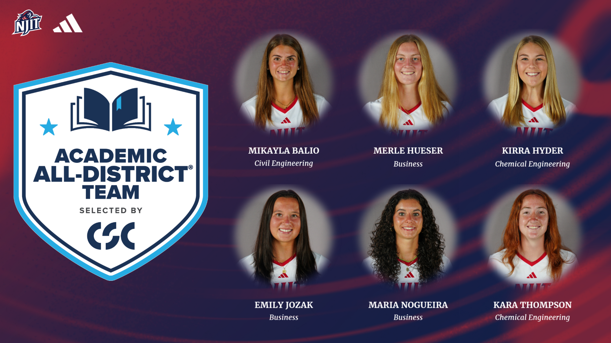 WSOC CSC Academic All-District Team