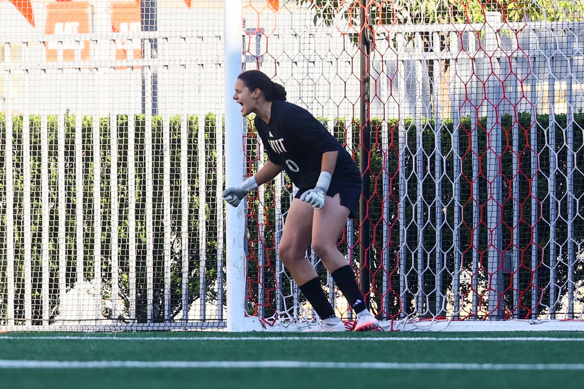 Kaele Smith celebrates vs. Vermont.