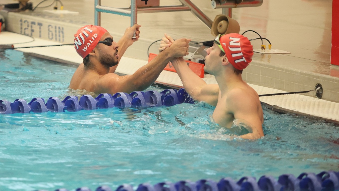 Mohamed Walid and Borys Endlé celebrate in the 200 Yard IM.
