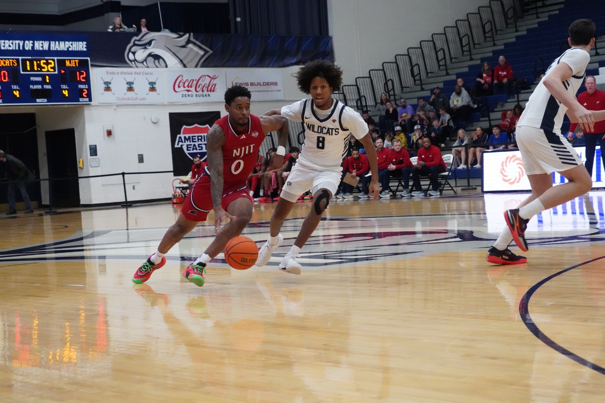 Sebastian Robinson dribbling at New Hampshire