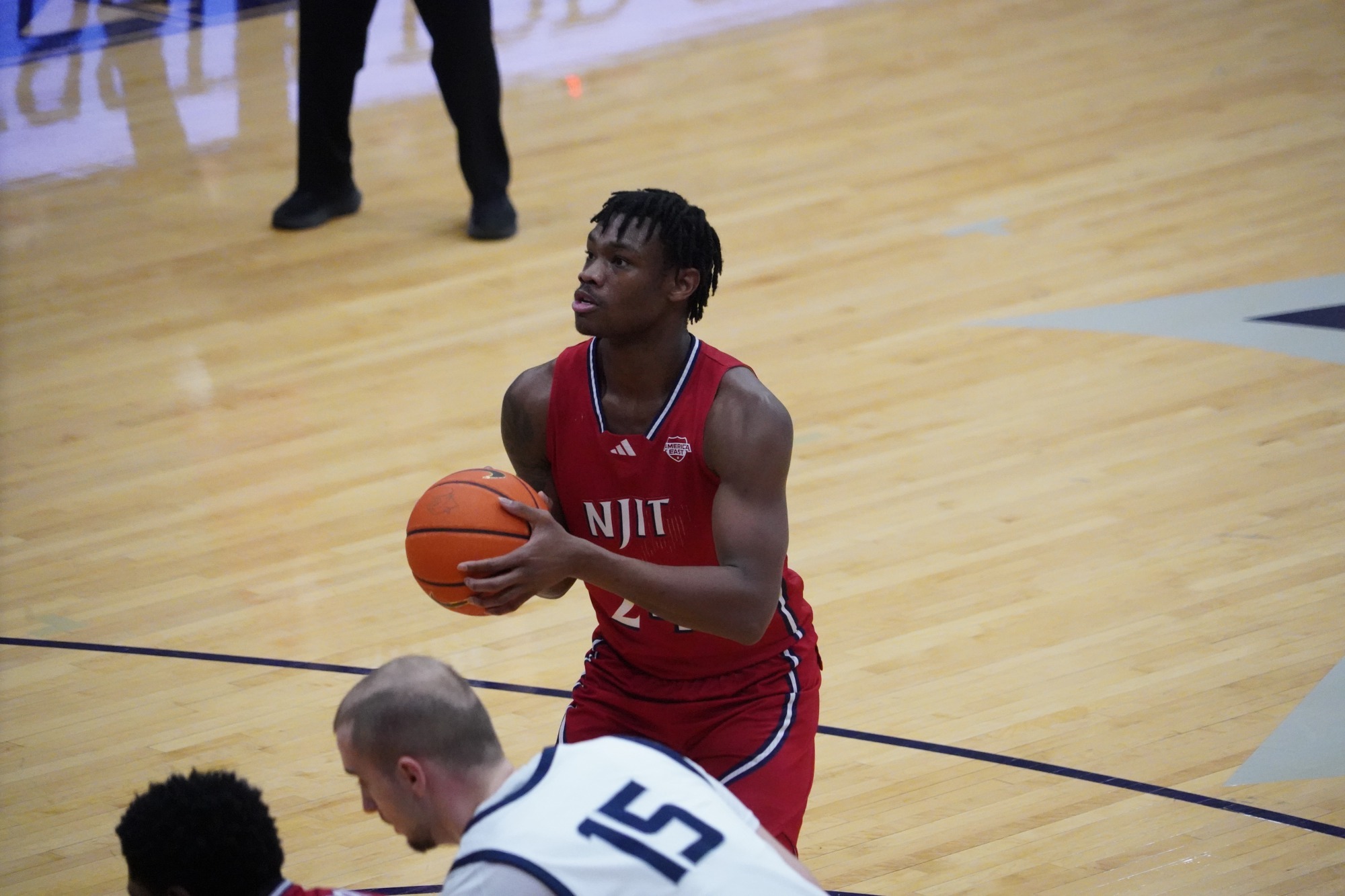 Ari Fulton free throw at New Hampshire