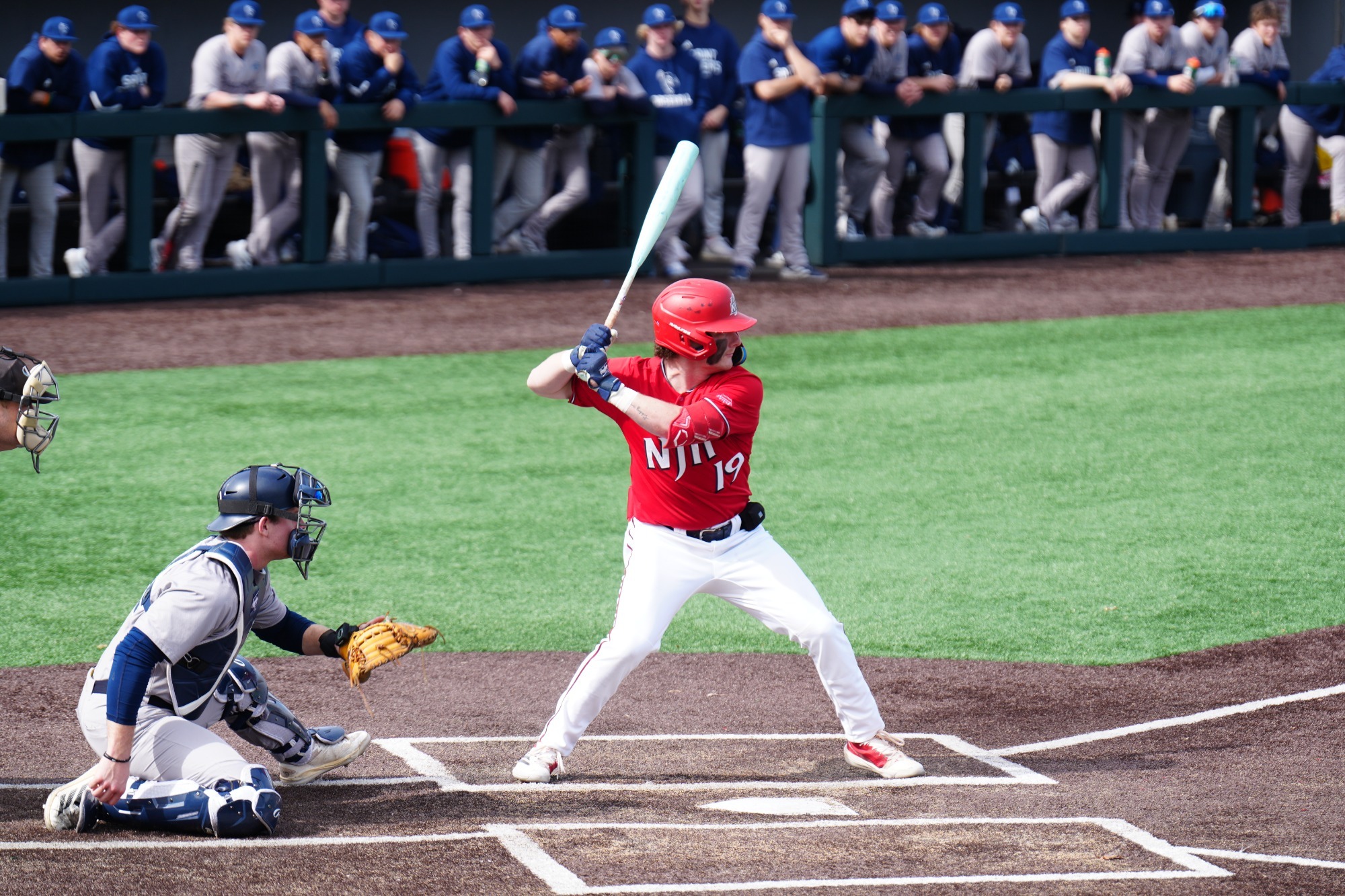 Austin Francis at bat vs Saint Peters