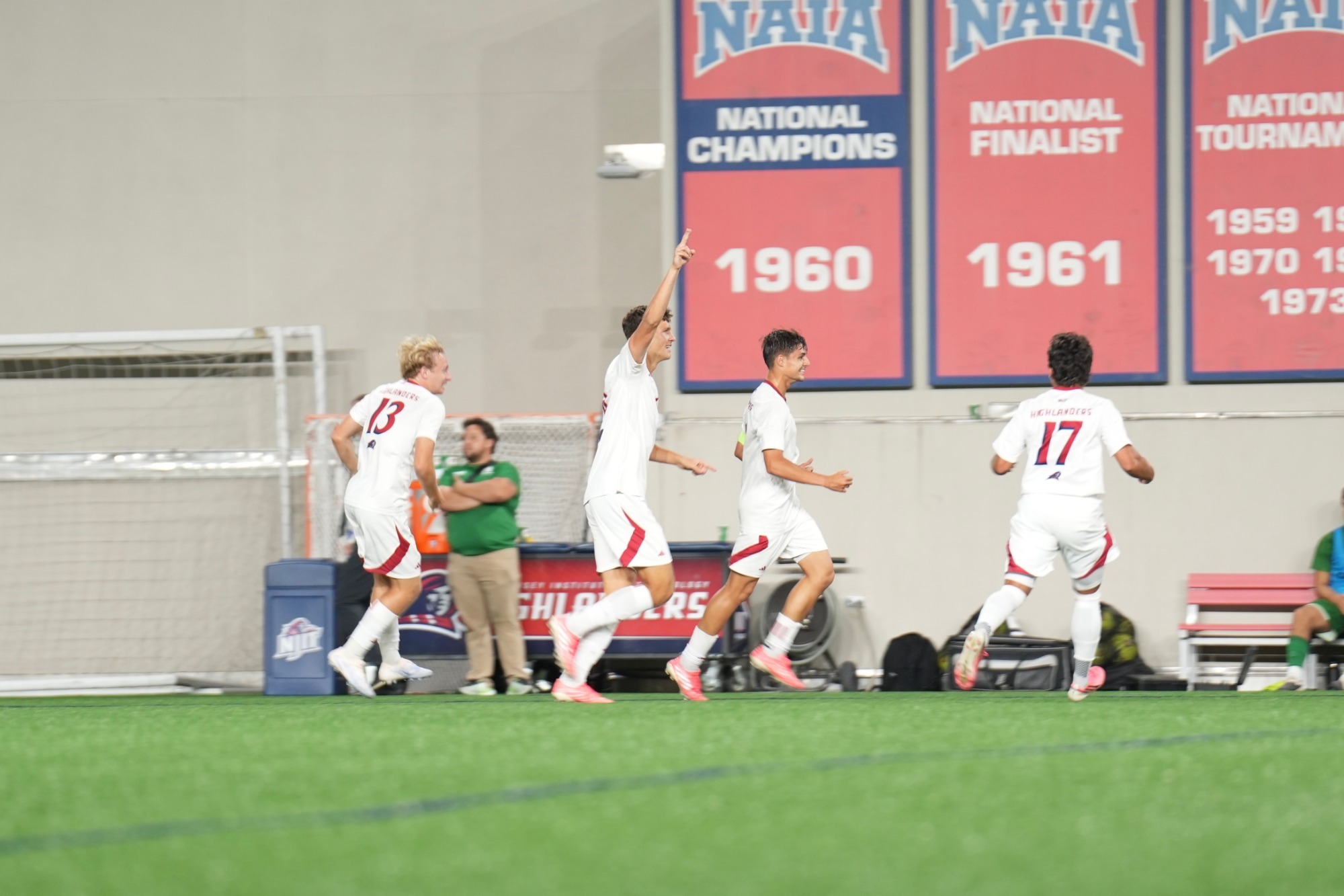 men's soccer celebration