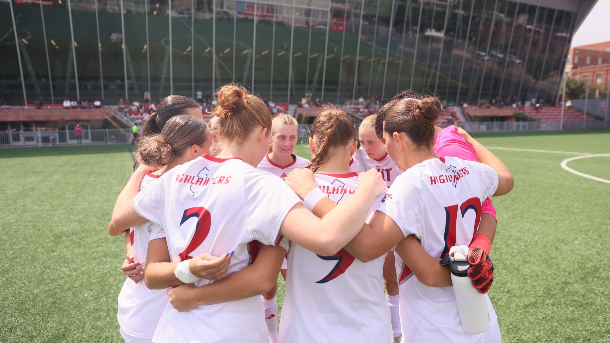 NJIT Women's Soccer Team Huddle