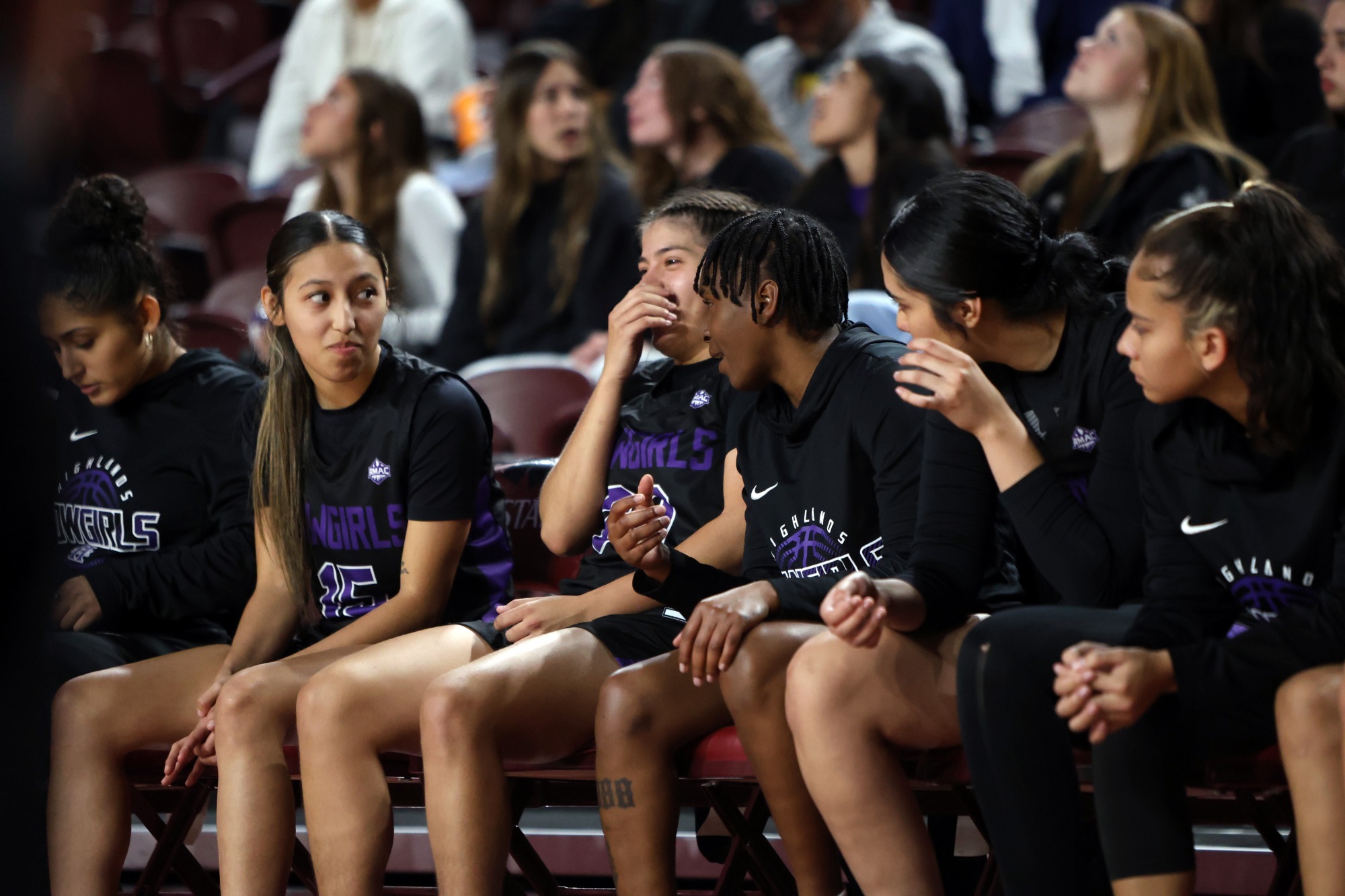 NMHU WBB BENCH LAUGH