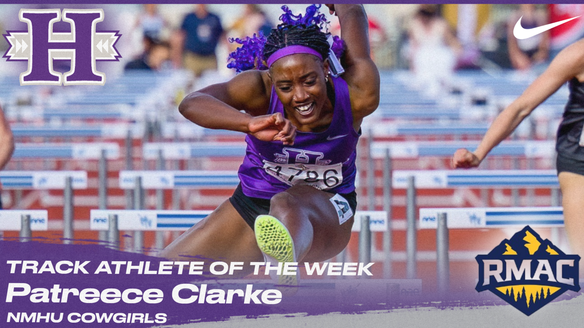 Patreece Clarke RMAC Track Athlete Of the Week 3/25/2026