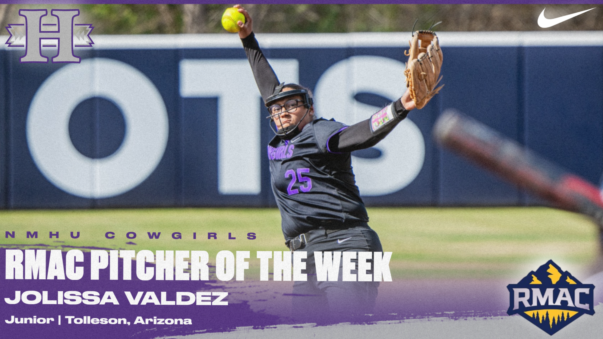 Jolissa Valdez RMAC Pitcher of the Week 