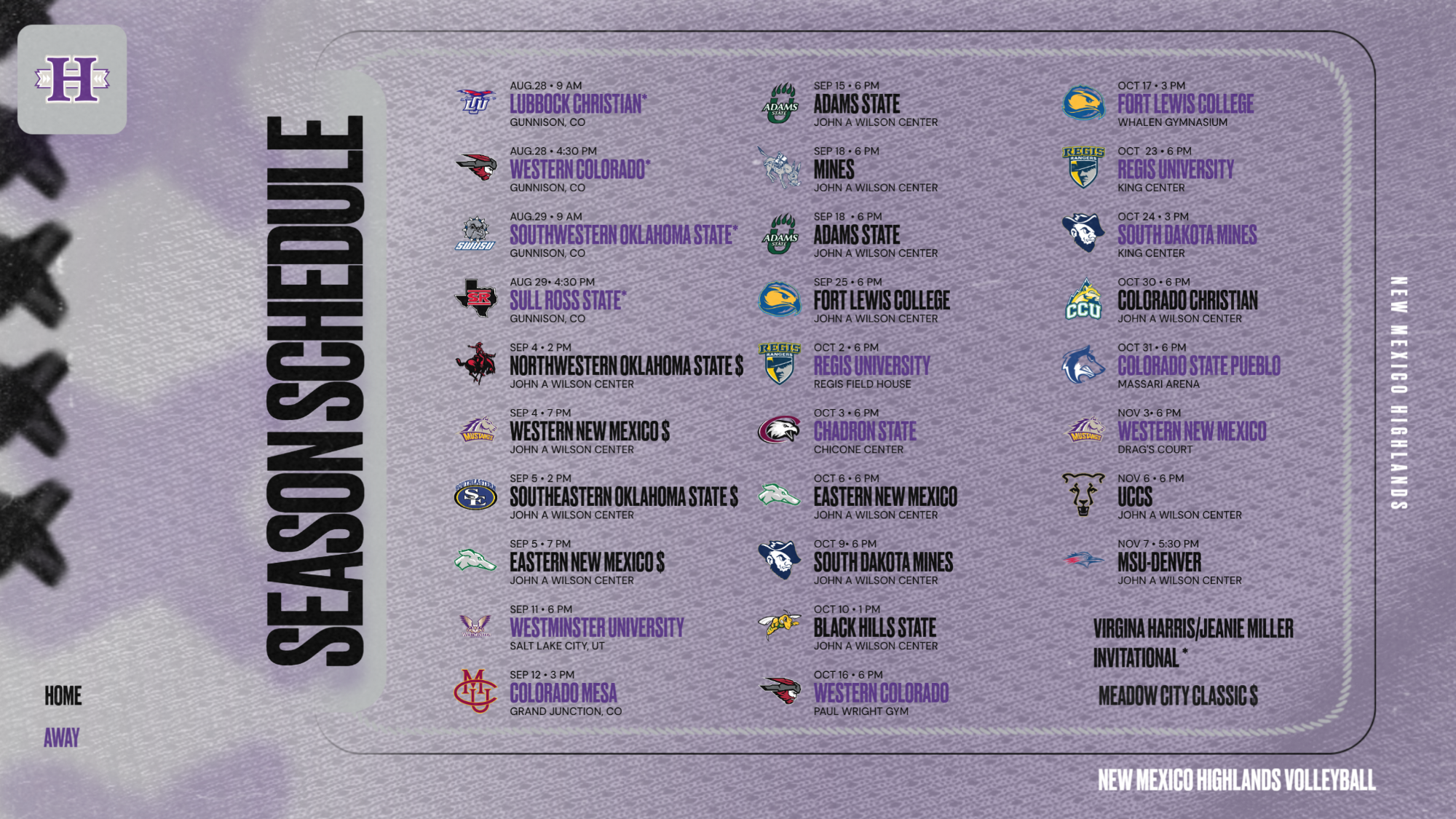 VB Schedule 2026 Graphic
