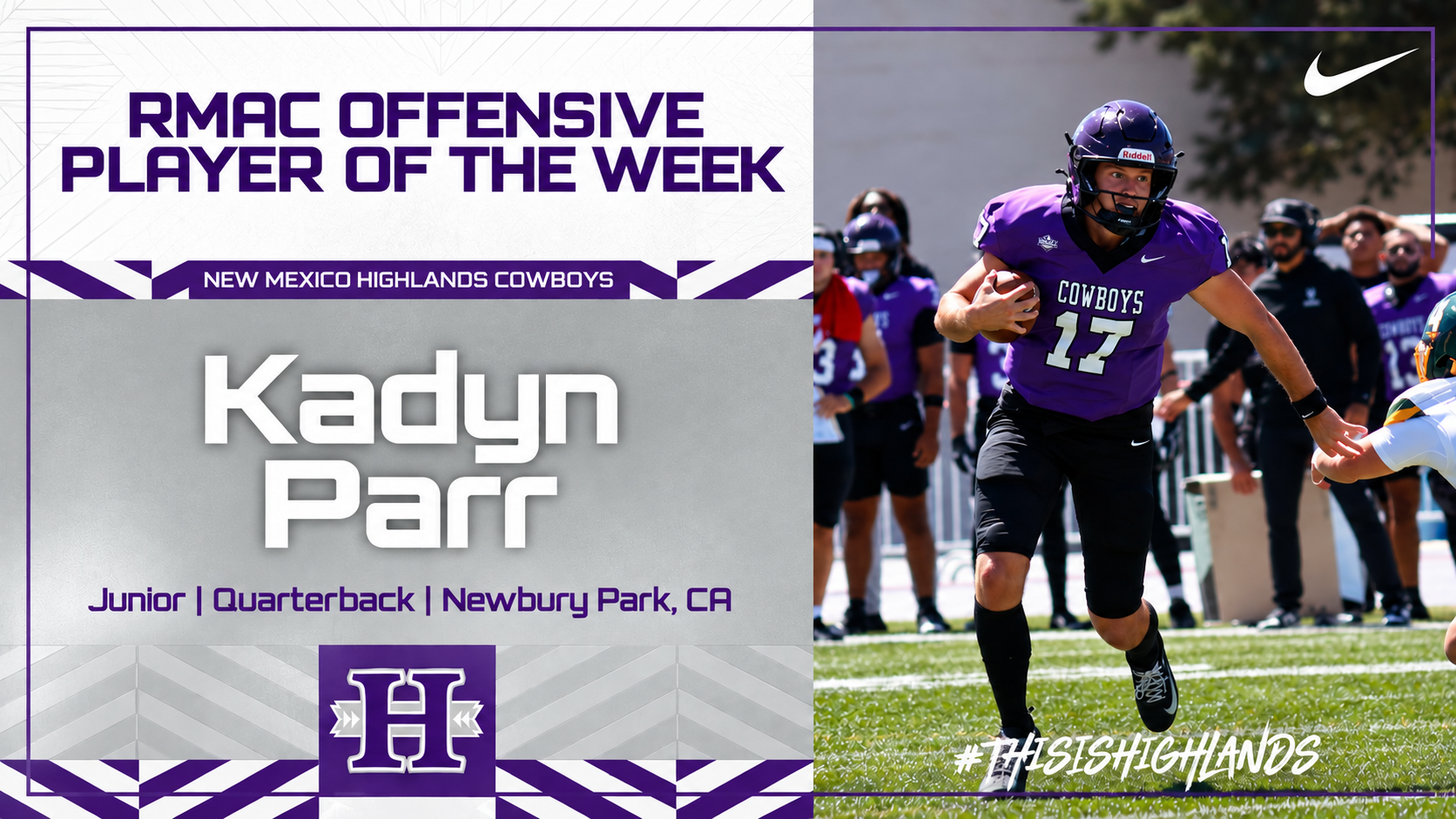 Kadyn Parr RMAC Player Of The Week 