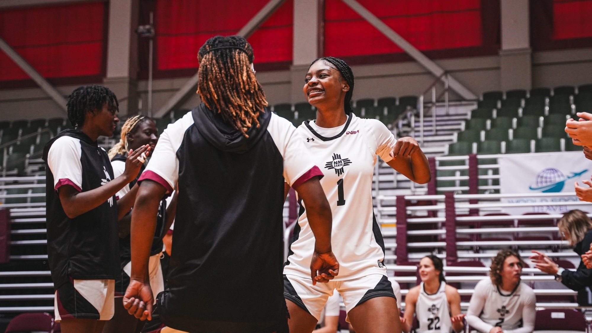 Imani Warren during pre game introductions against Fresno State (Nov. 28)